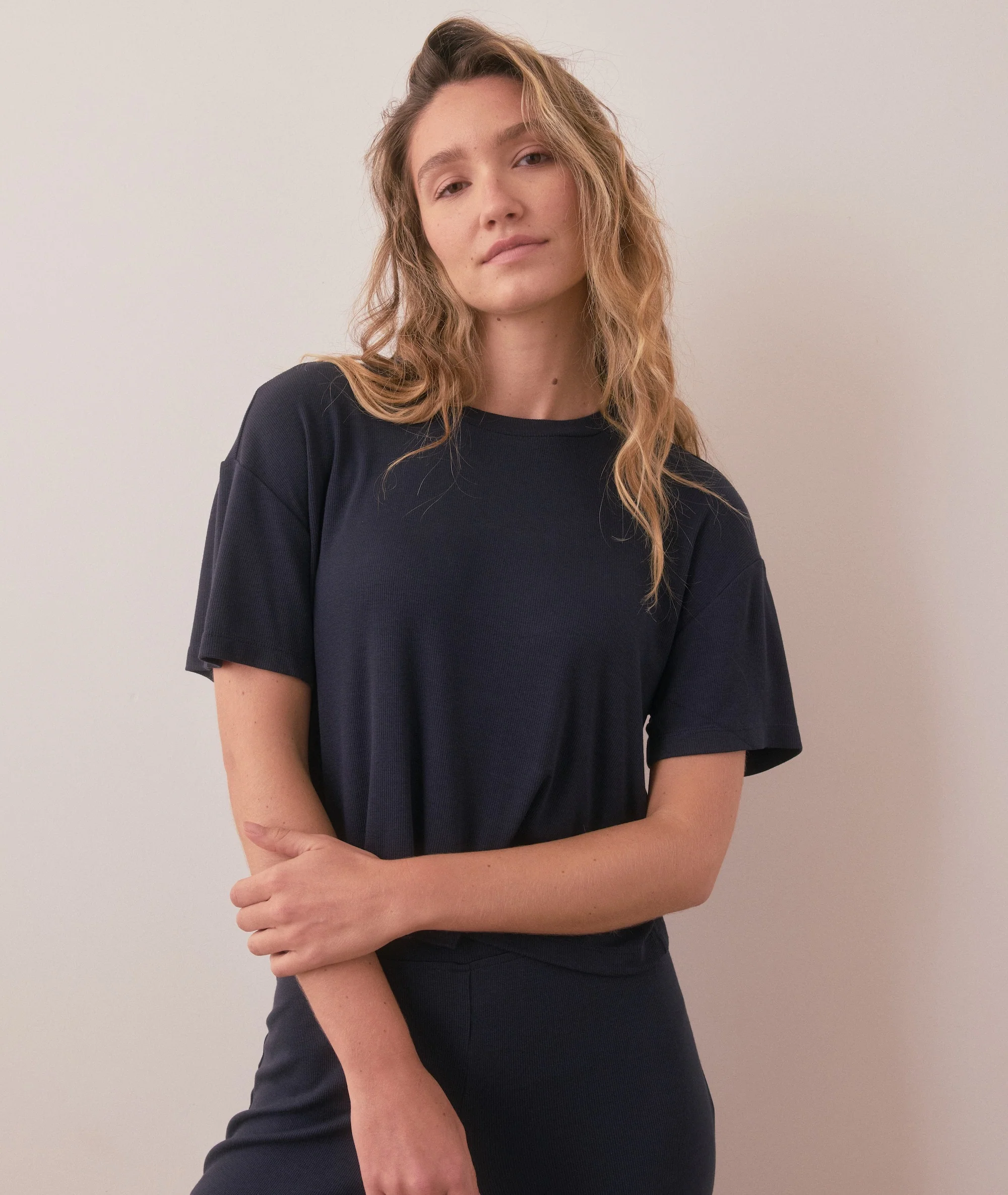 Lexi Rib Lounge Cropped Tee