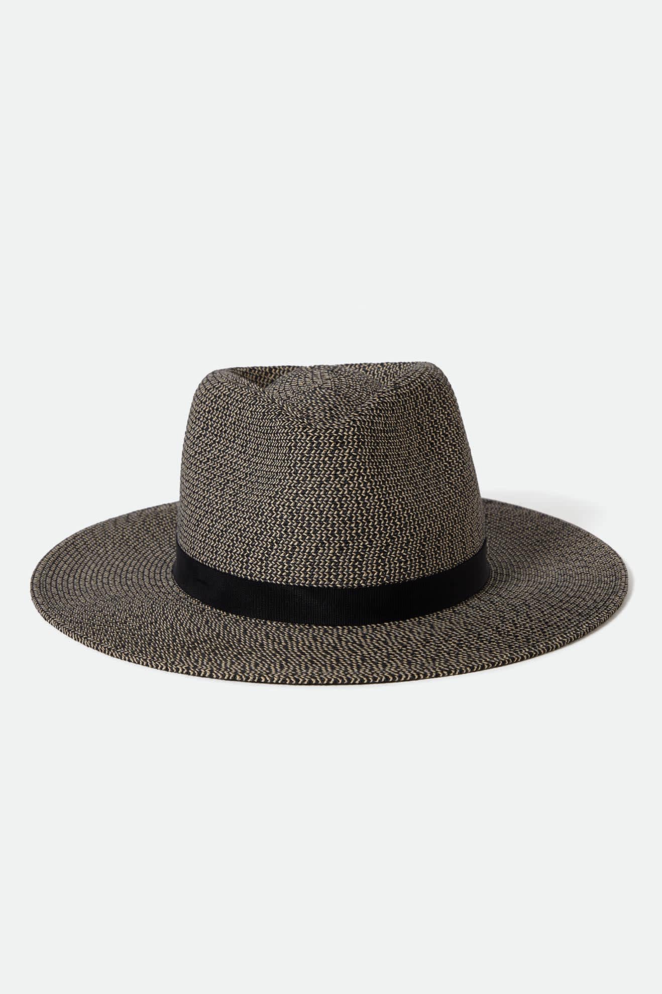 Carolina Straw Packable Travel Hat - Black/Natural