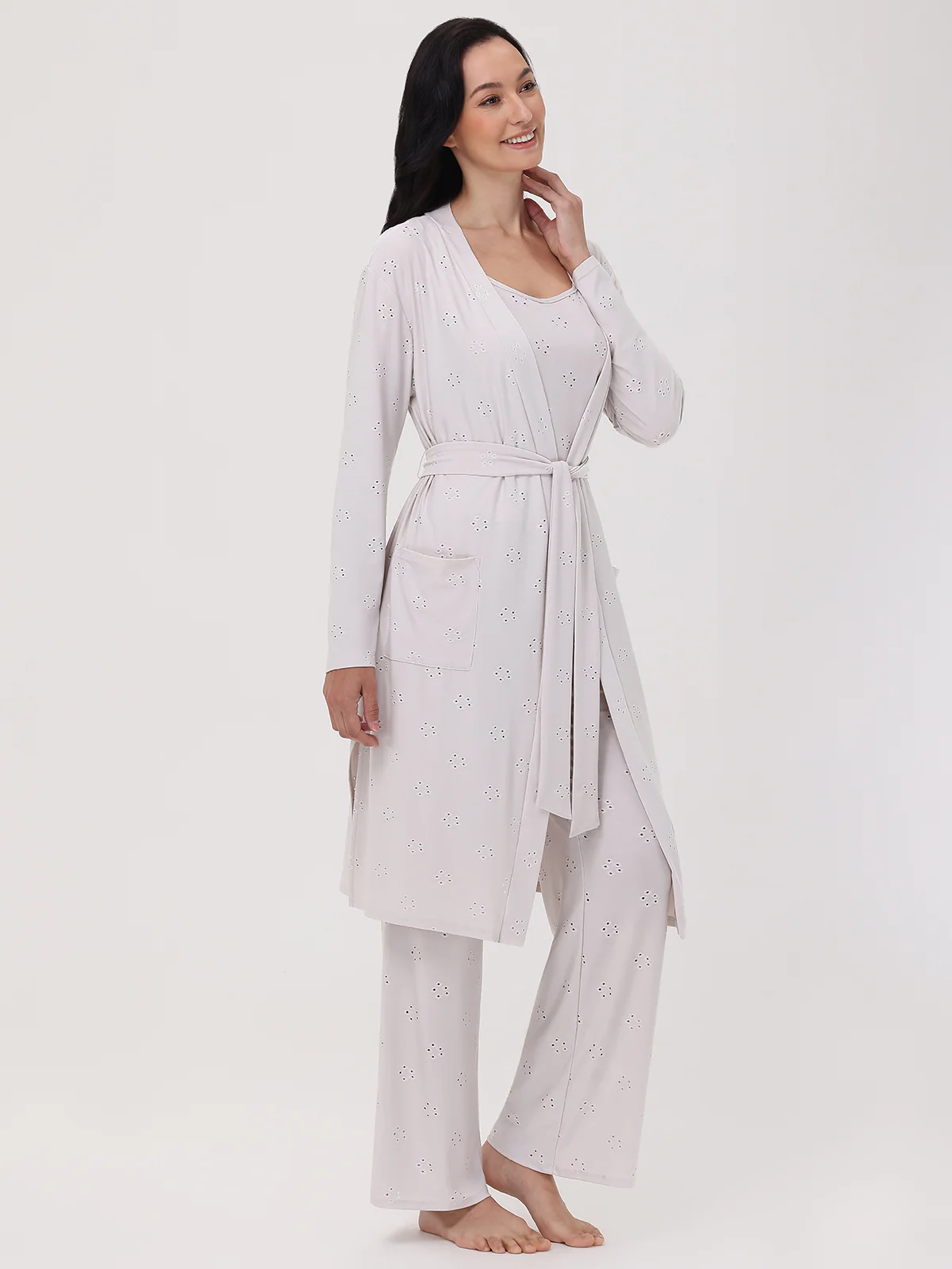 Pointelle Flower Robe