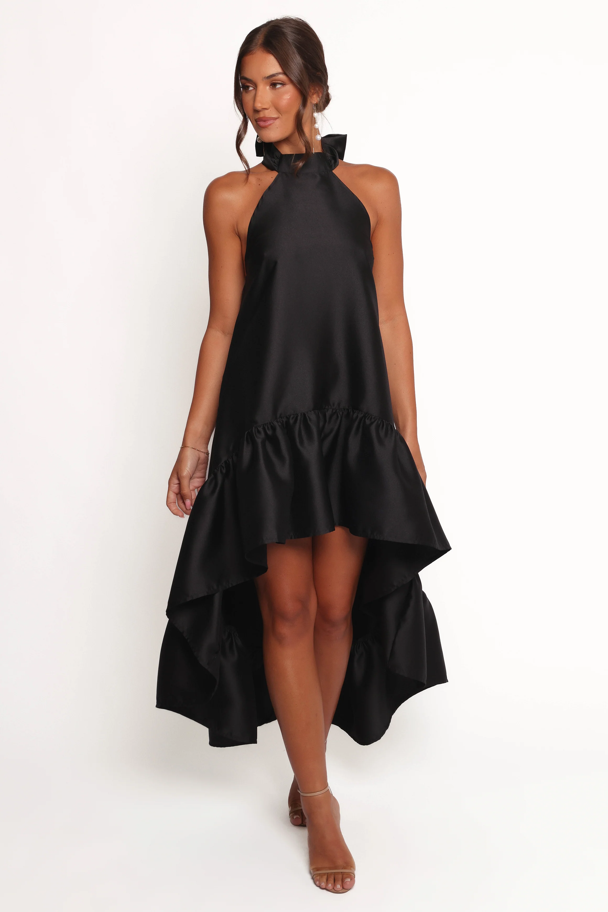 Soren Halterneck Midi Dress - Black