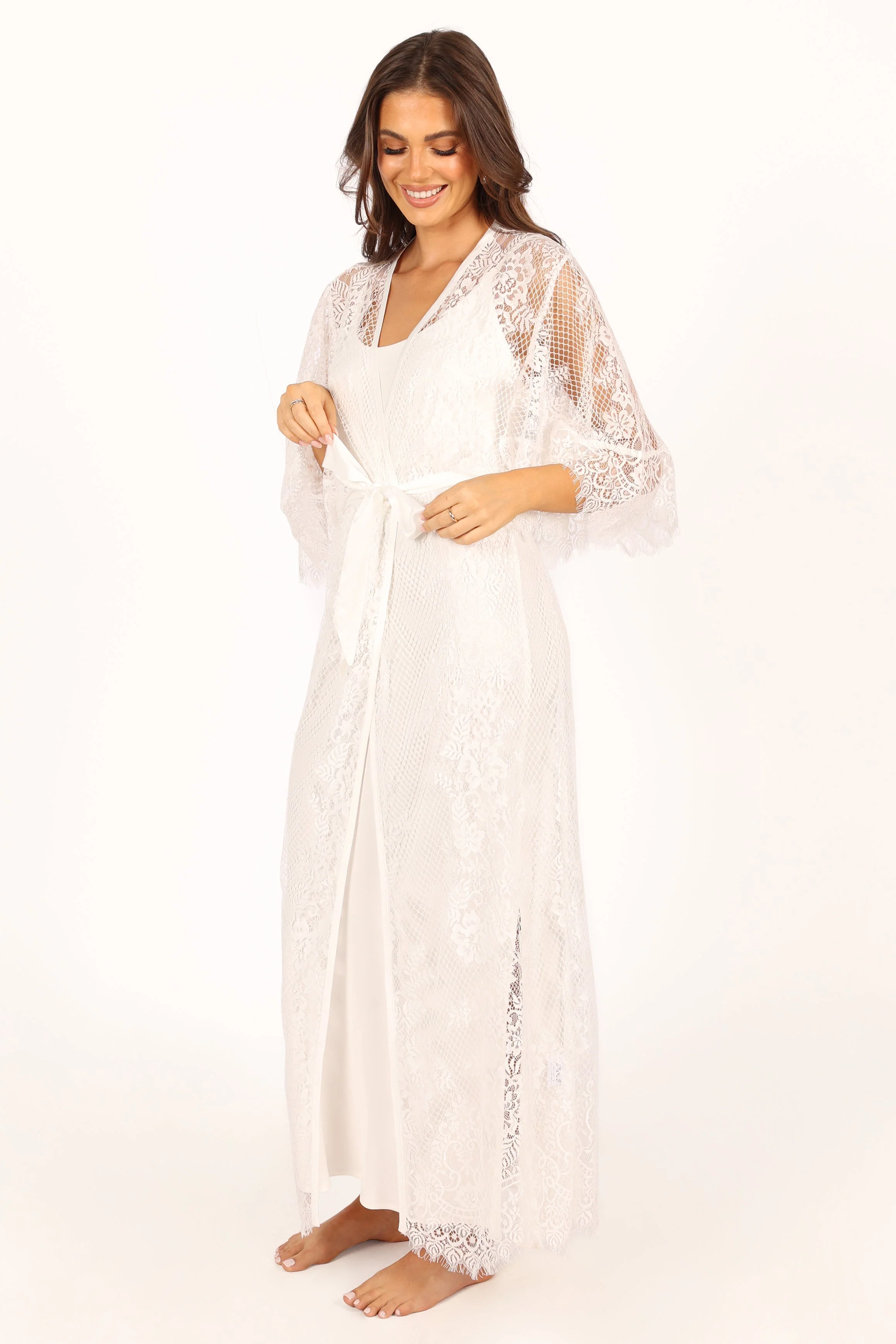 Nephele Lace Bridal Robe - Ivory