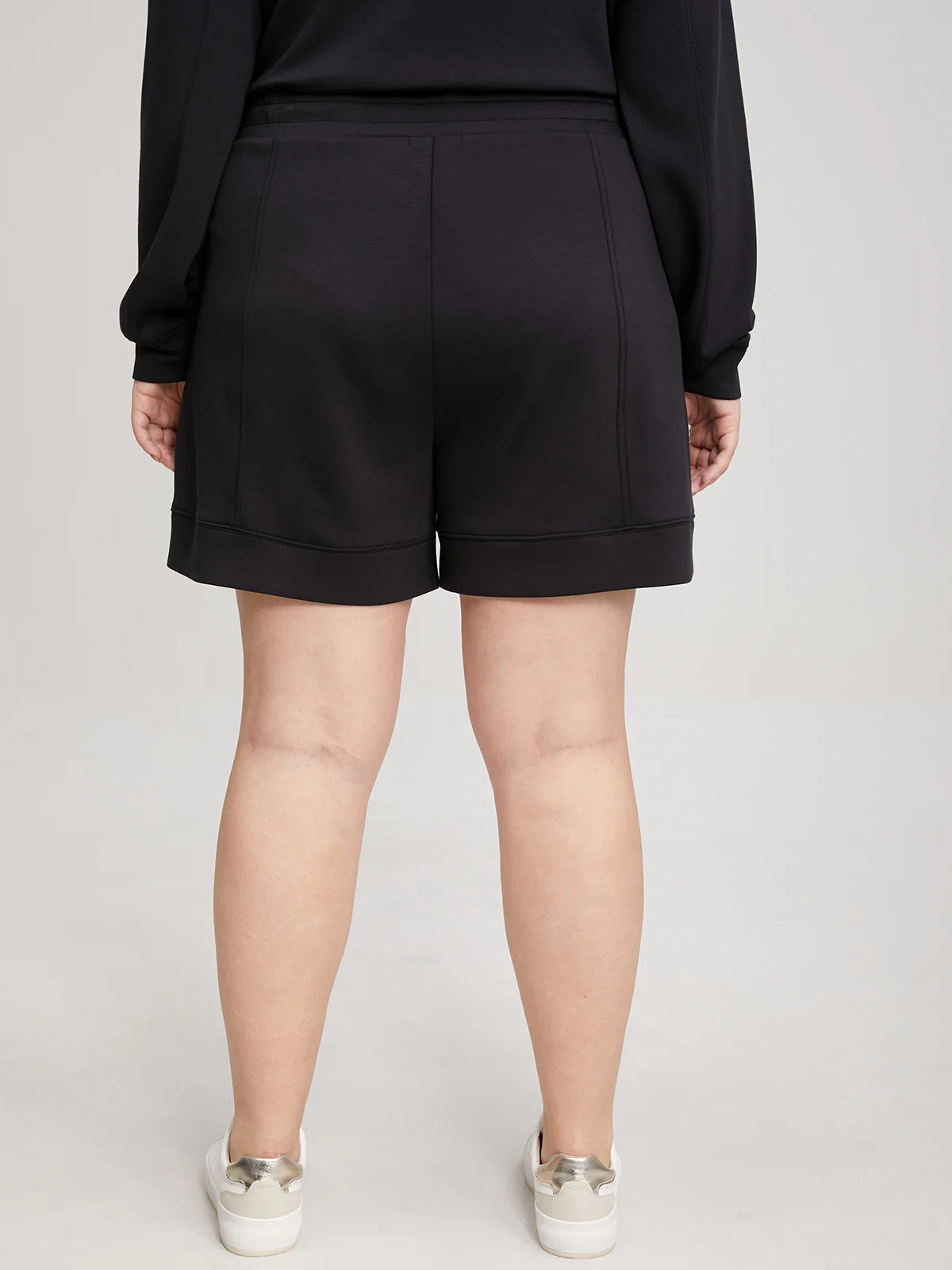 Plus Belted Pintuck Shorts