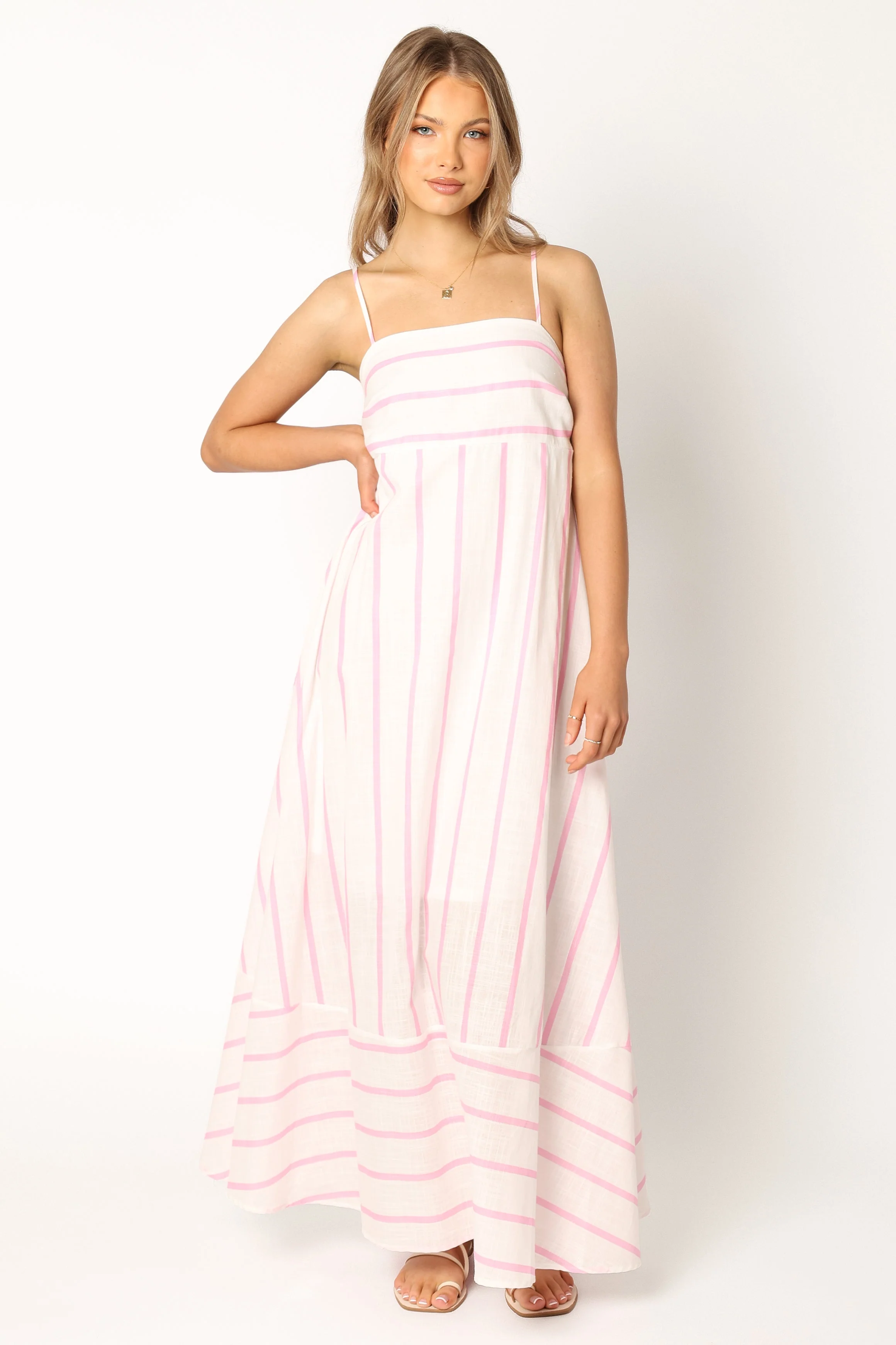 Seville Maxi Dress - Pink Stripe
