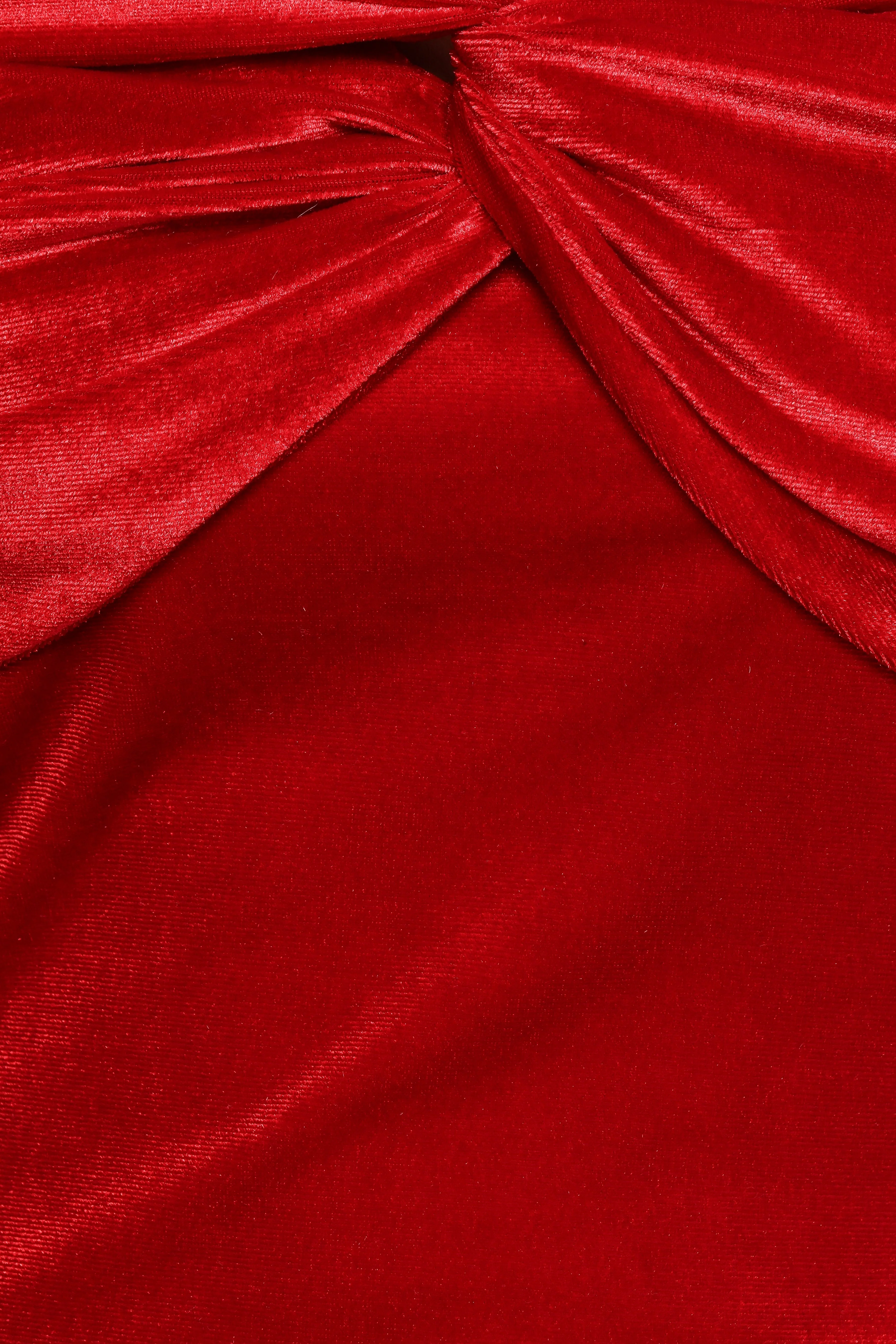 Rita Velvet Off Shoulder Top - Red