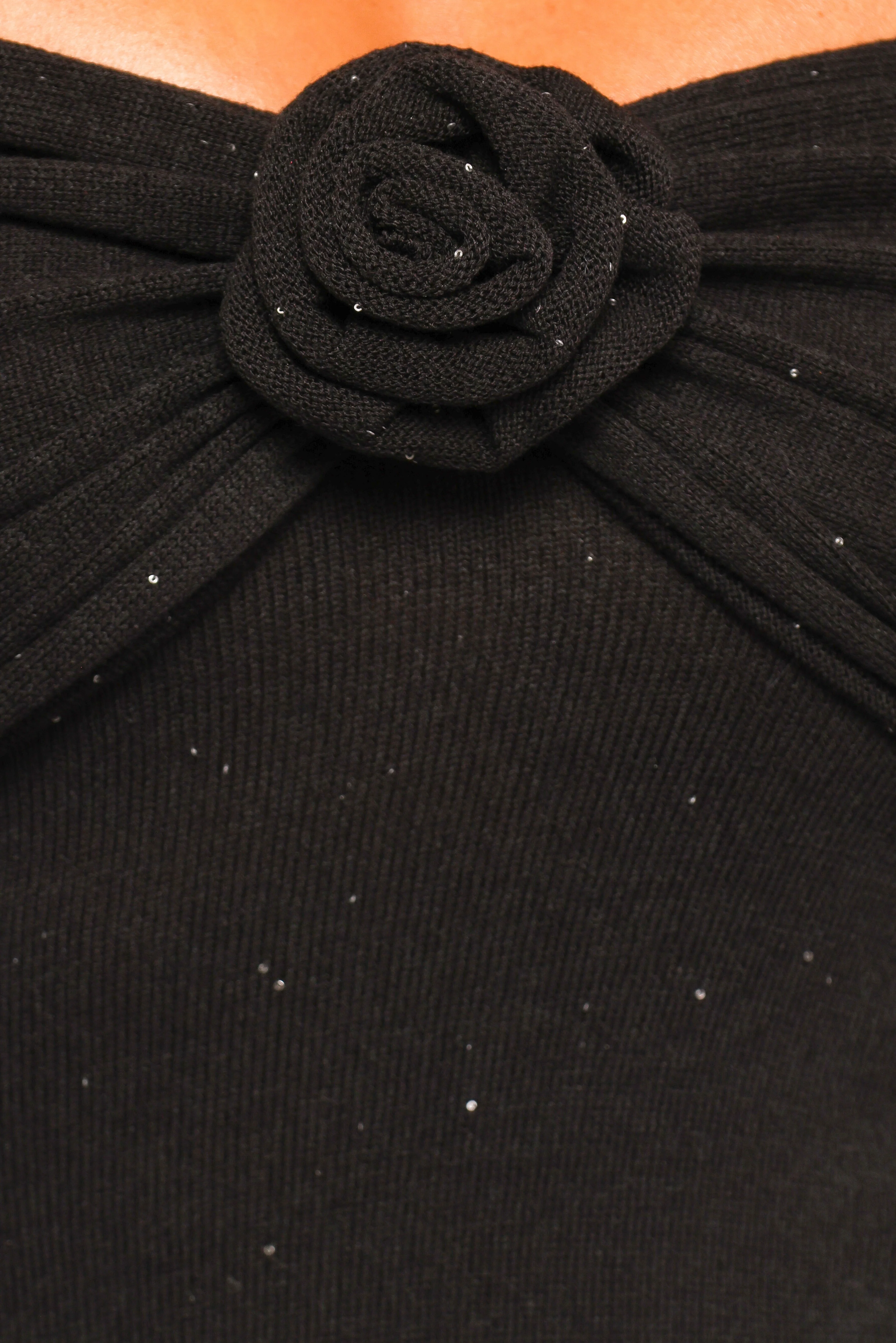 Pennie Maxi Dress - Black Sequin Knit