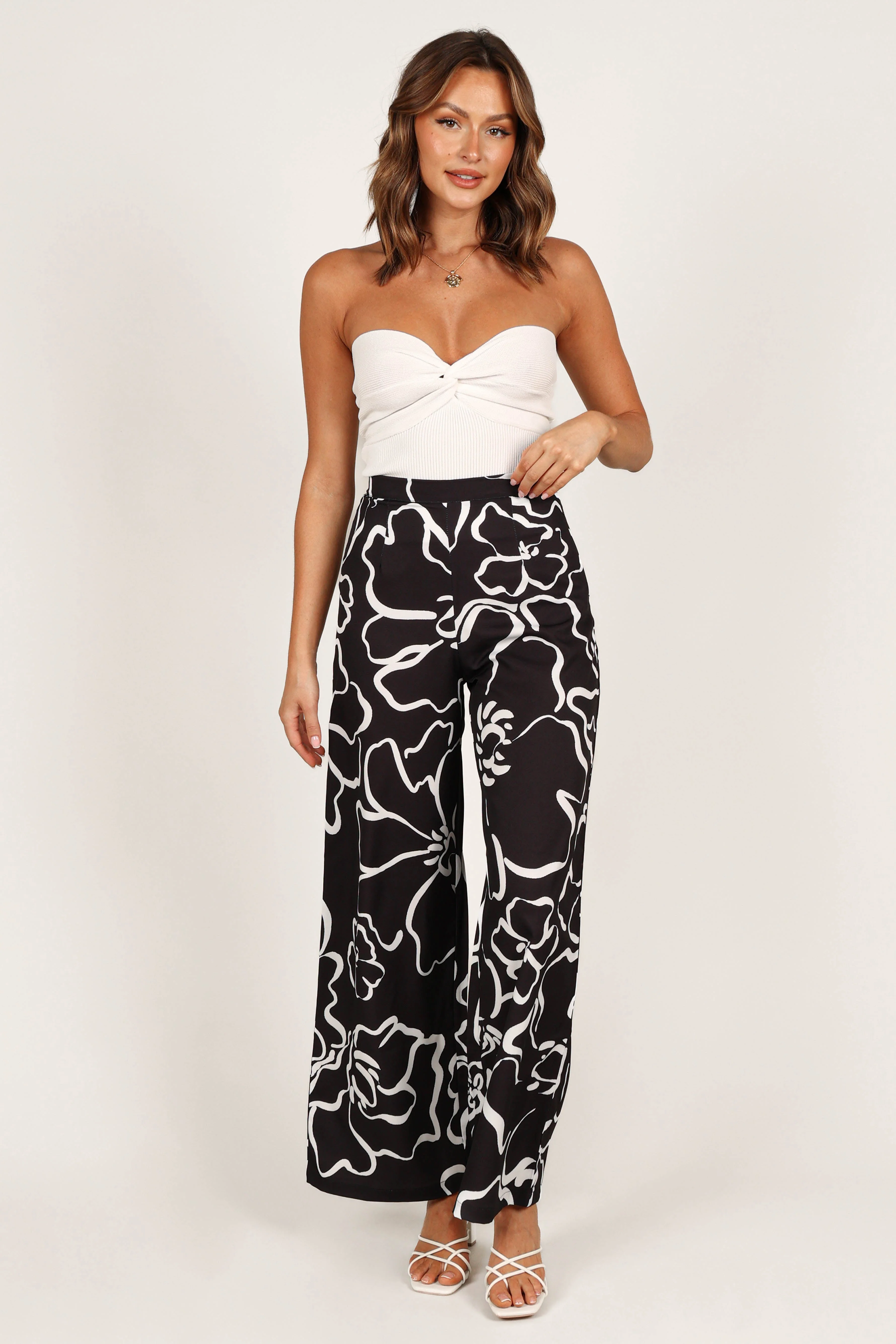 York Pant - White Black Floral