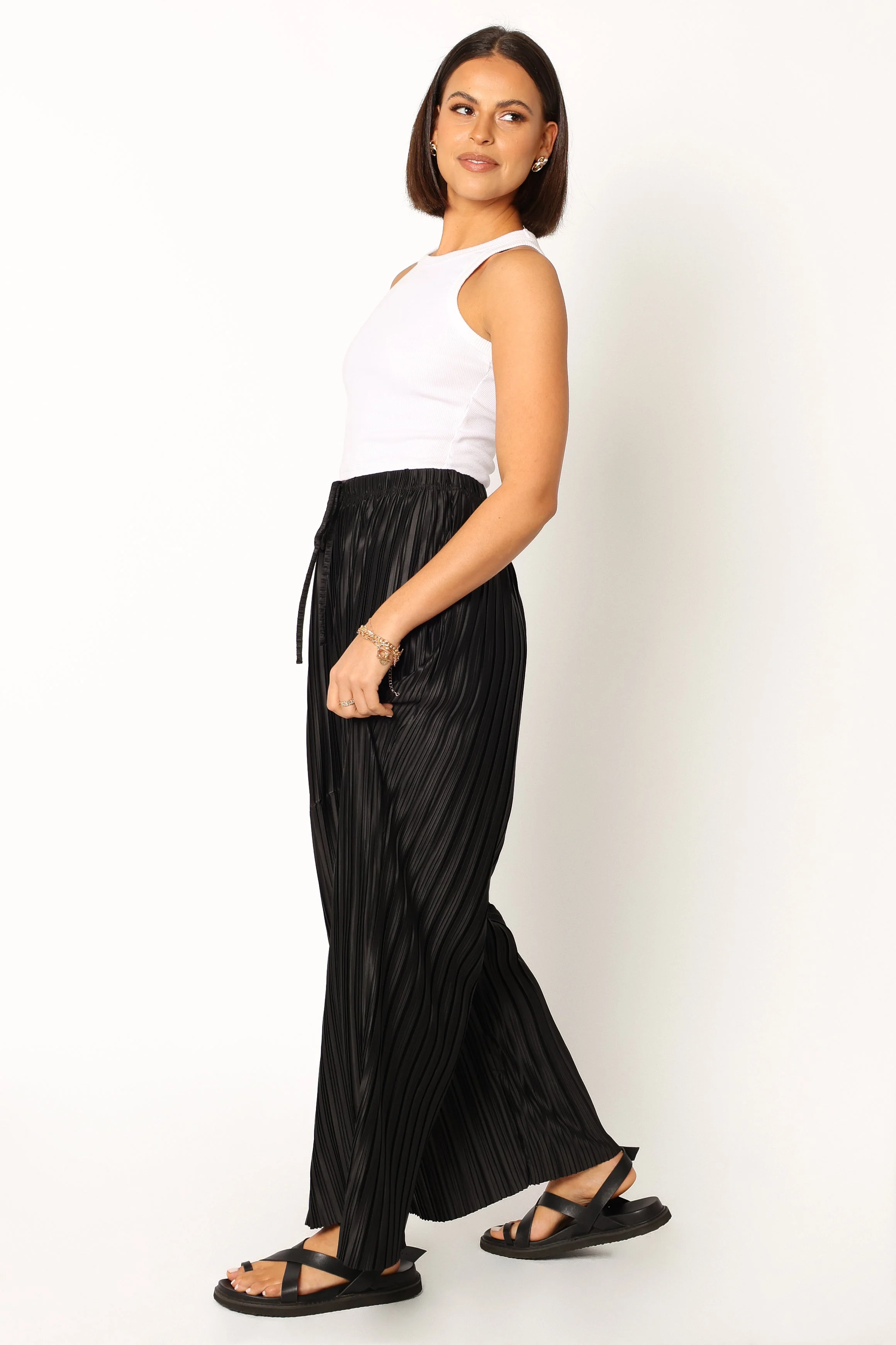 Sasha Pleated Pants - Black