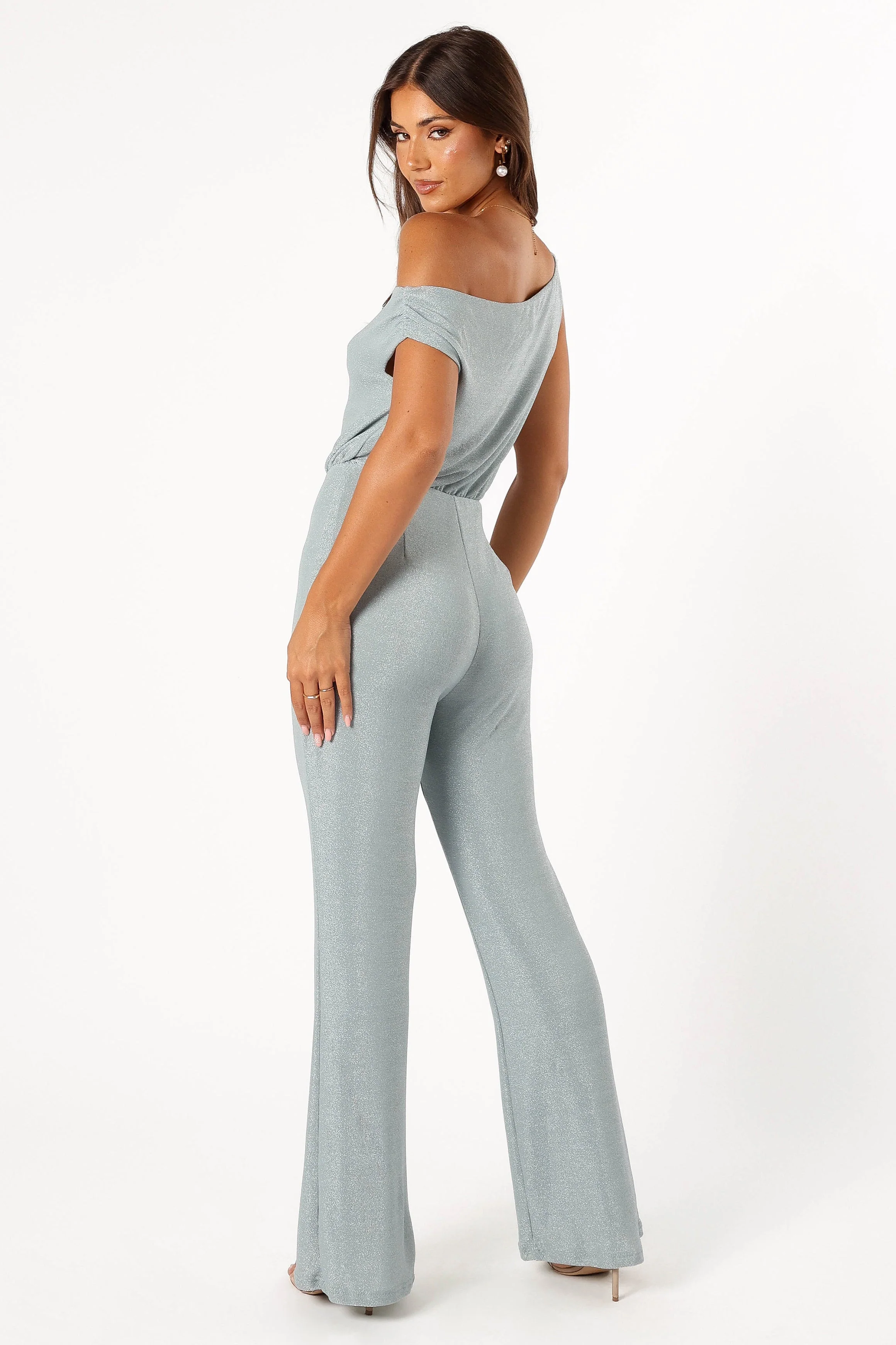 Heather One Shoulder Jumpsuit - Sage