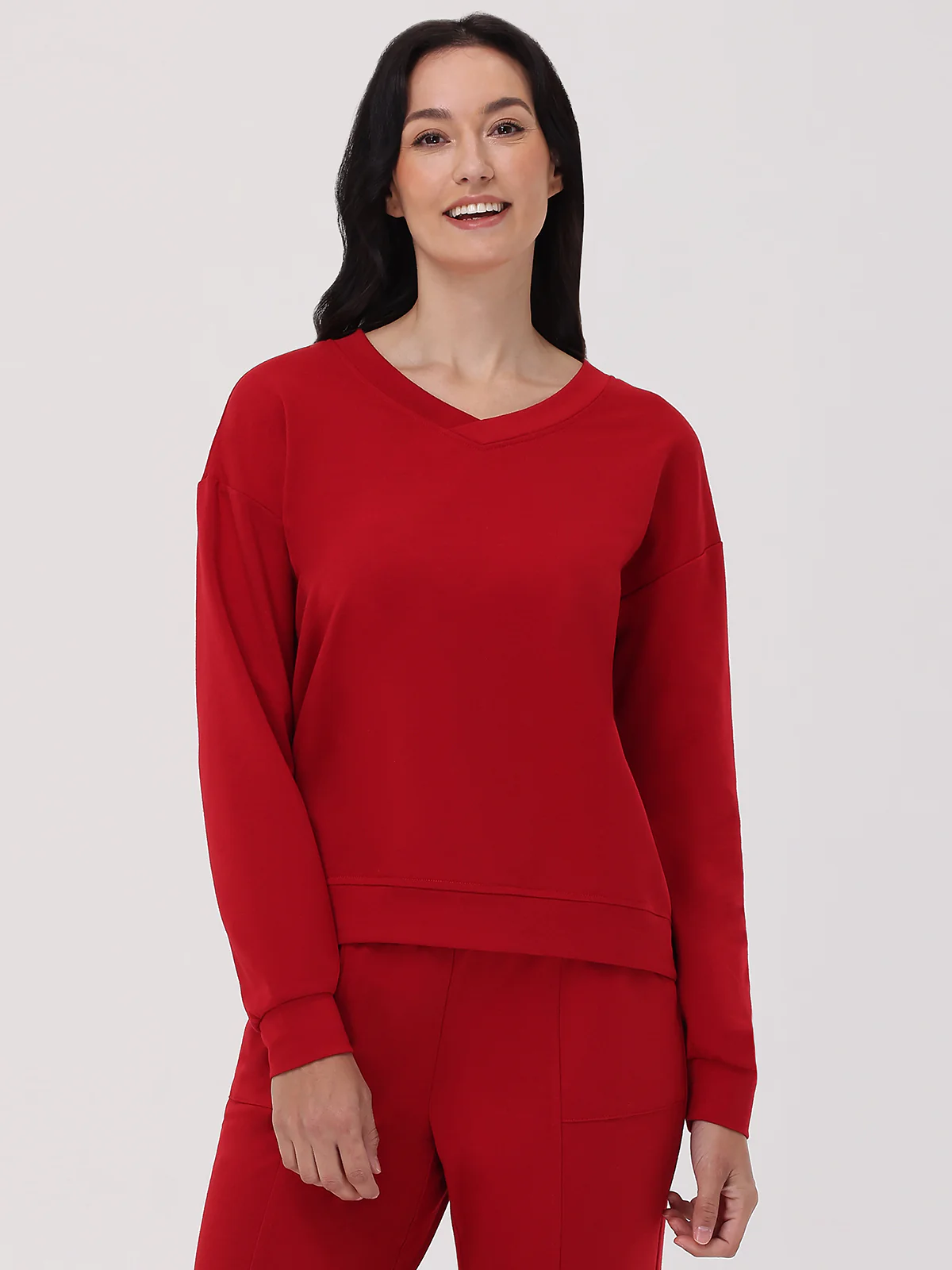 French Terry V-Neck Sweatshirt