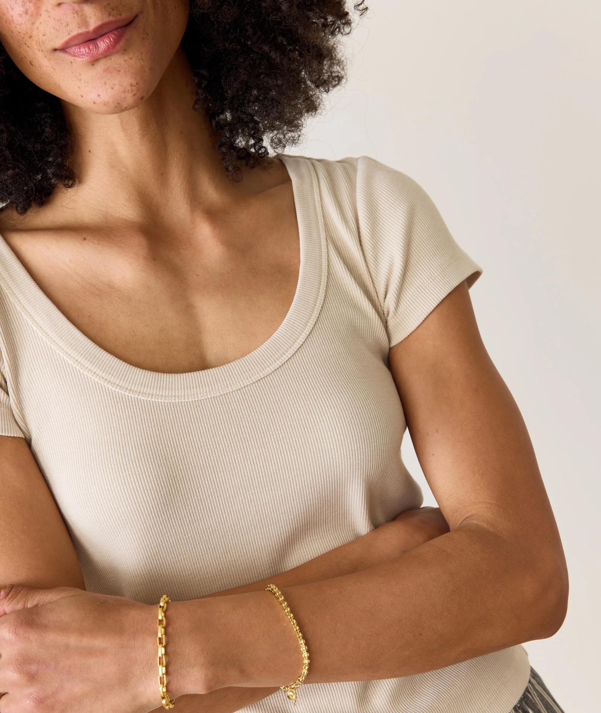 Lexi Rib Sun-In Scoop Tee