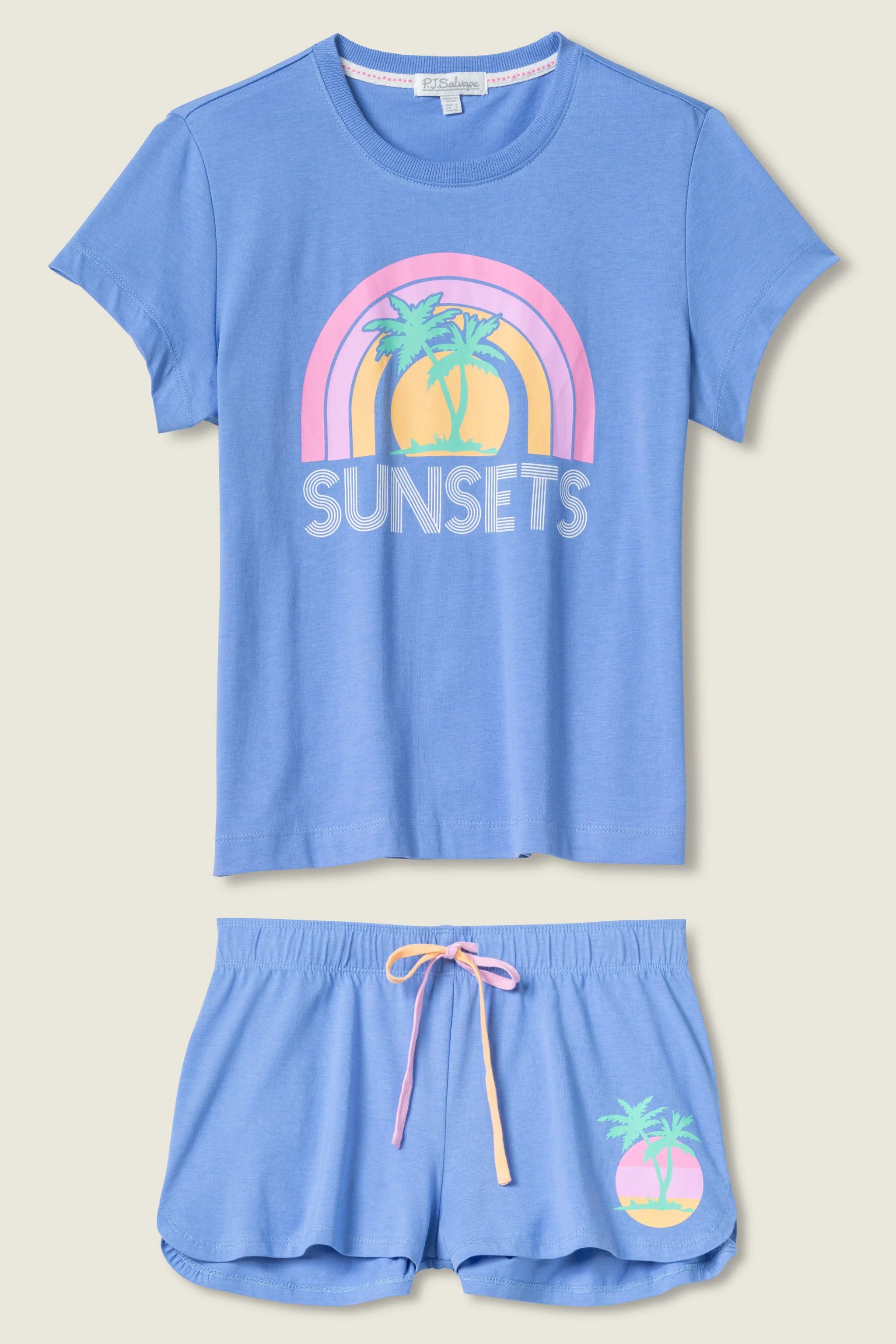 Sunsets Graphic Short Sleeve Loungewear Set