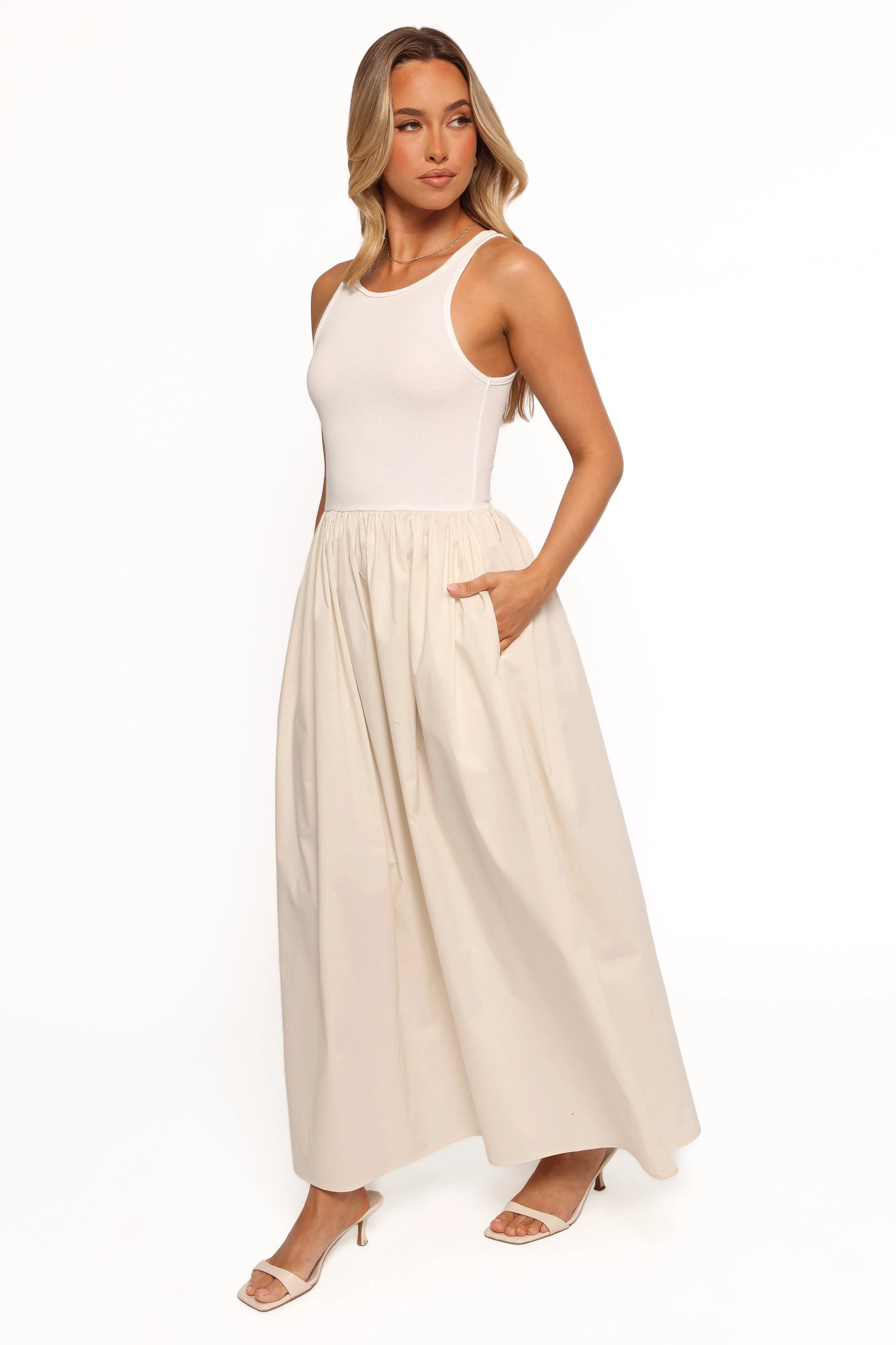 Franki Midi Dress - White Cream