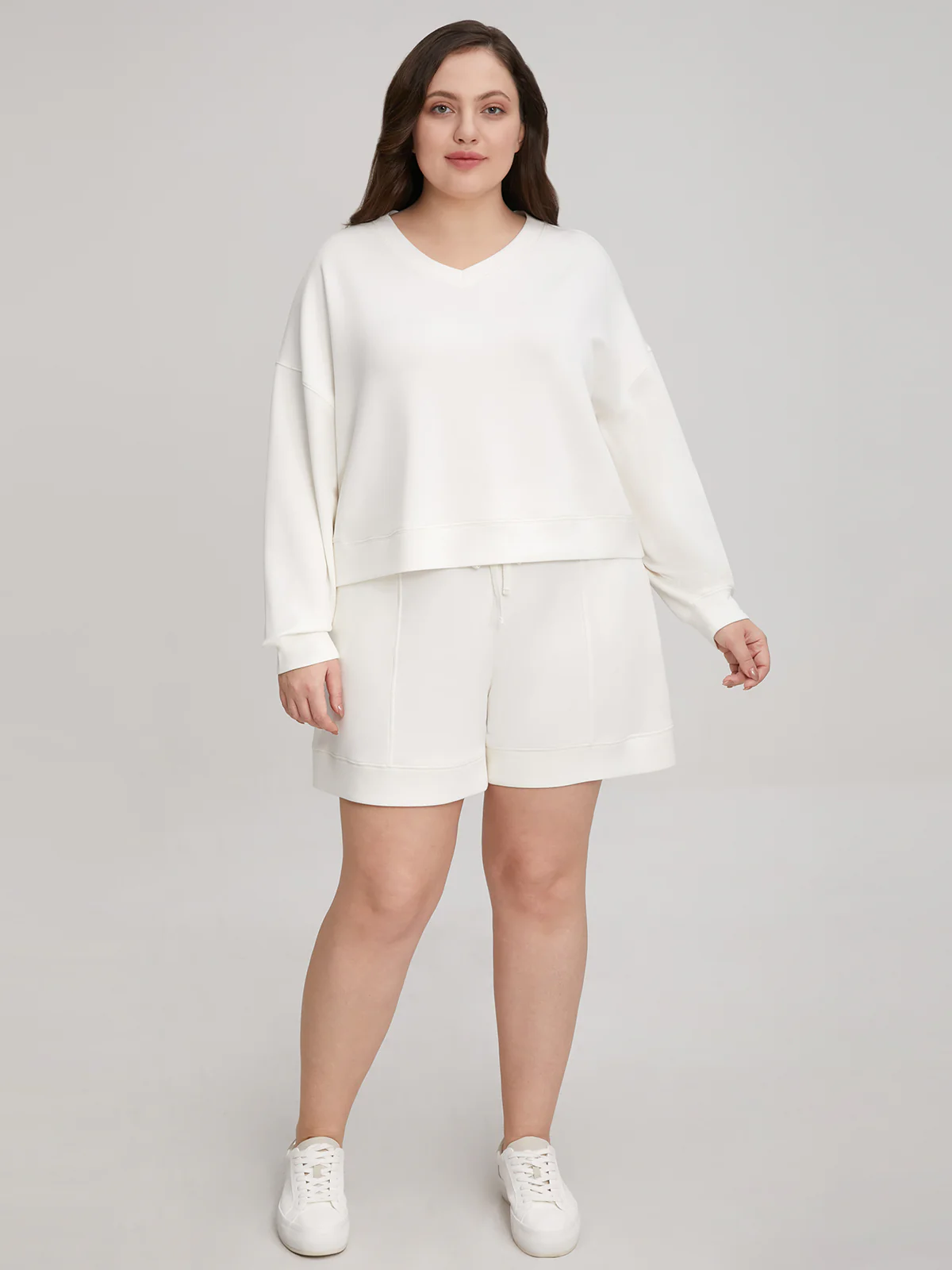 Plus Belted Pintuck Shorts