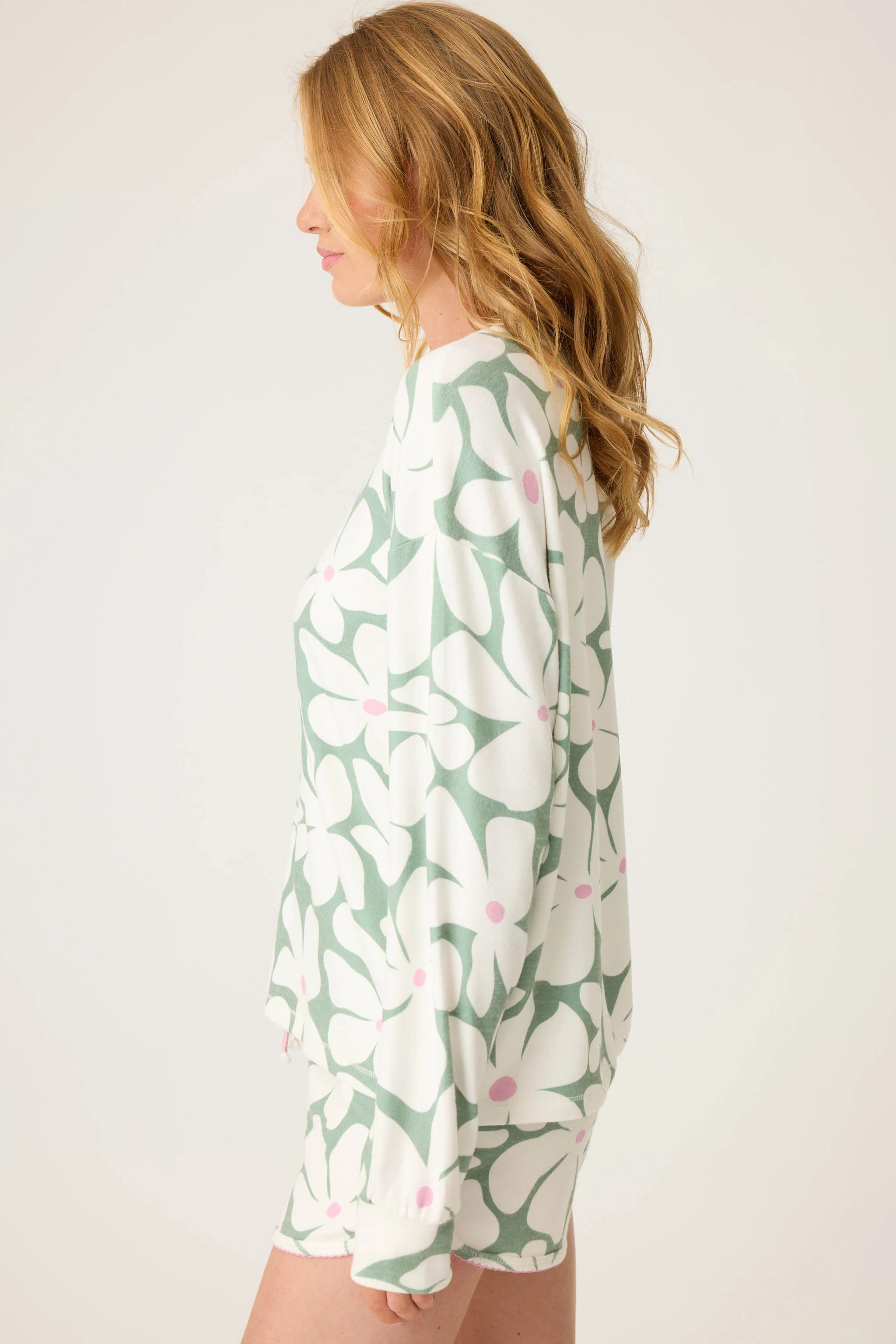 Wish You Were Here Floral Print Long Sleeve Top