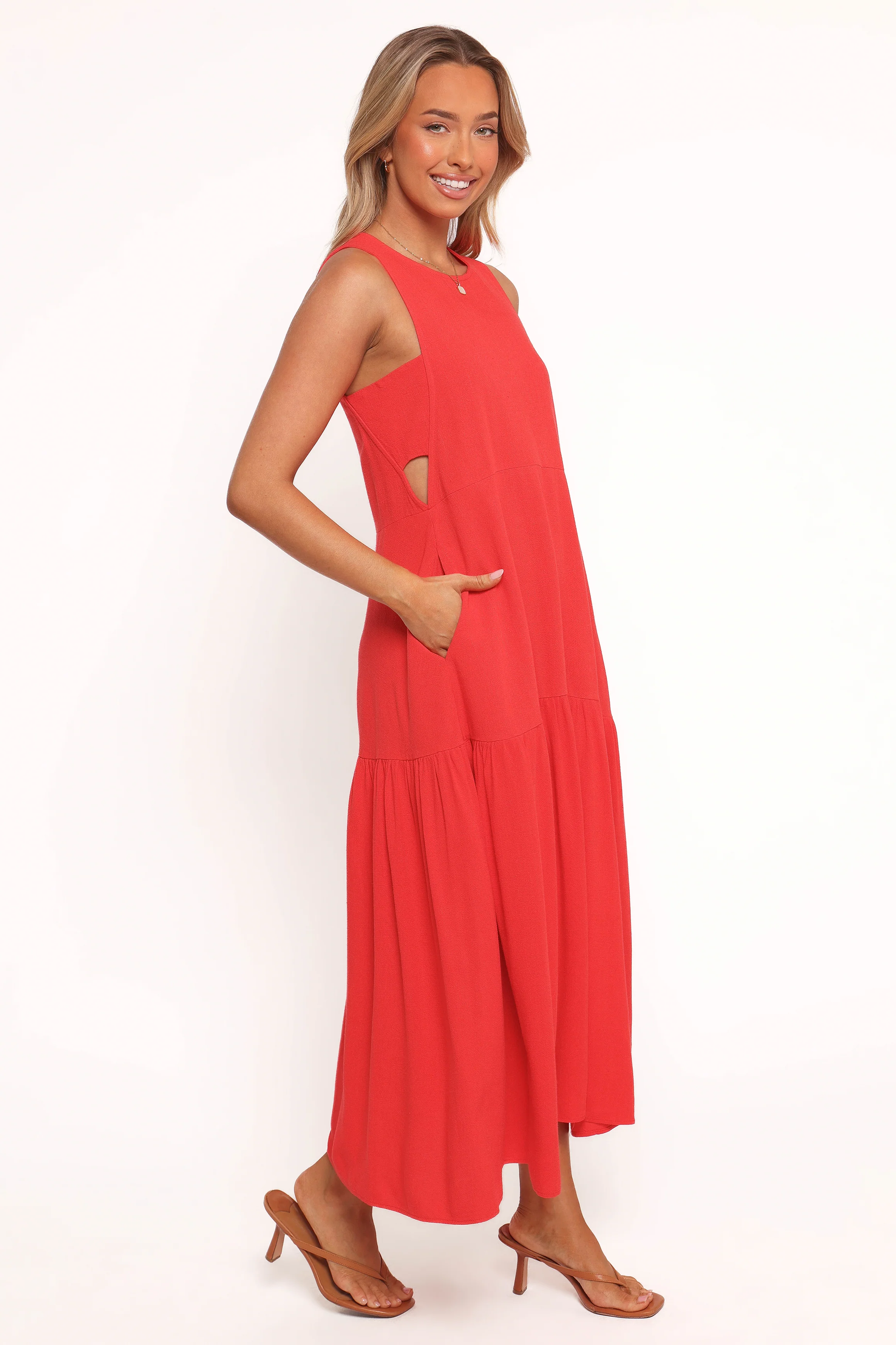 Almudena Midi Dress - Red
