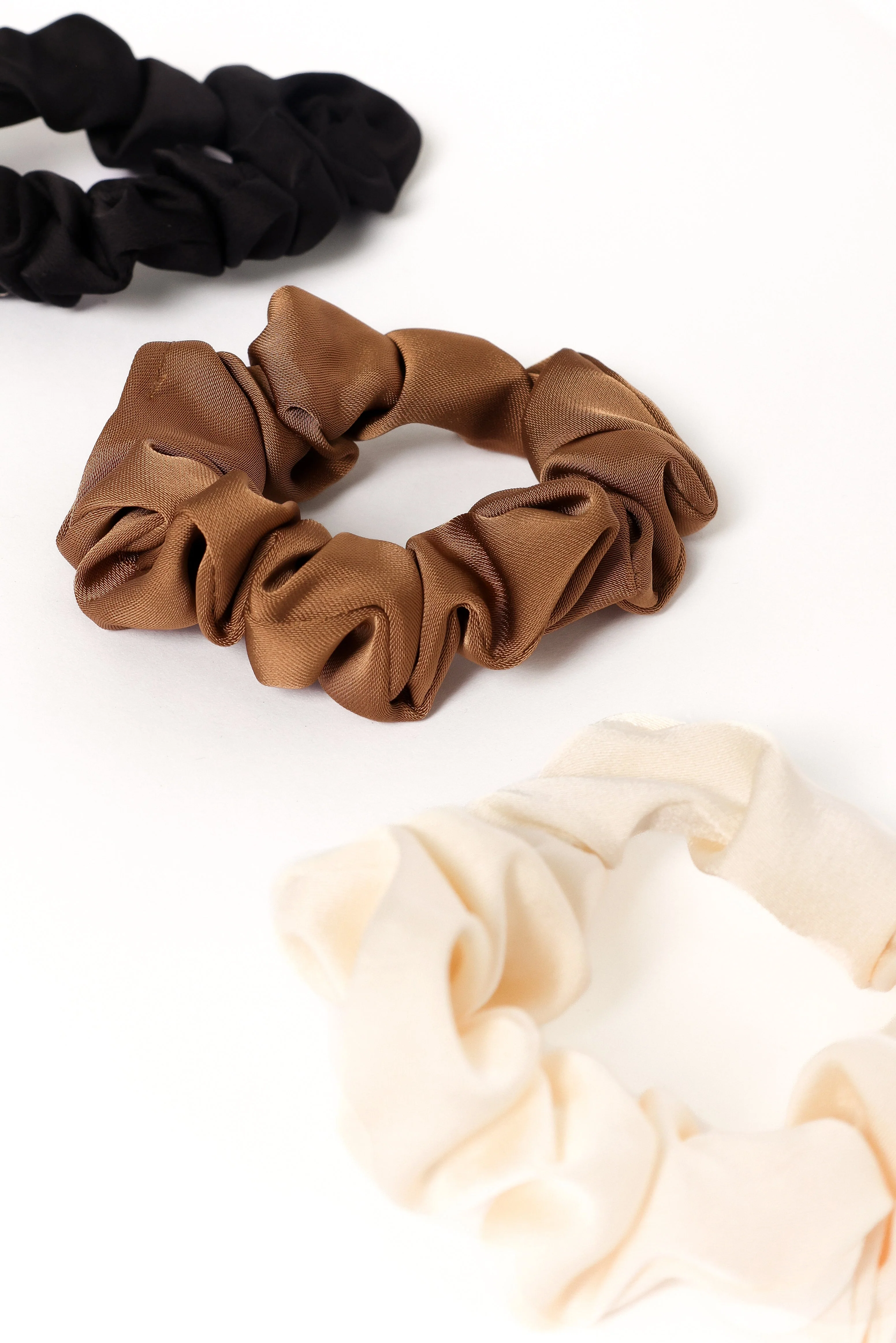 Karina Hair Ties - Cream/Brown/Black