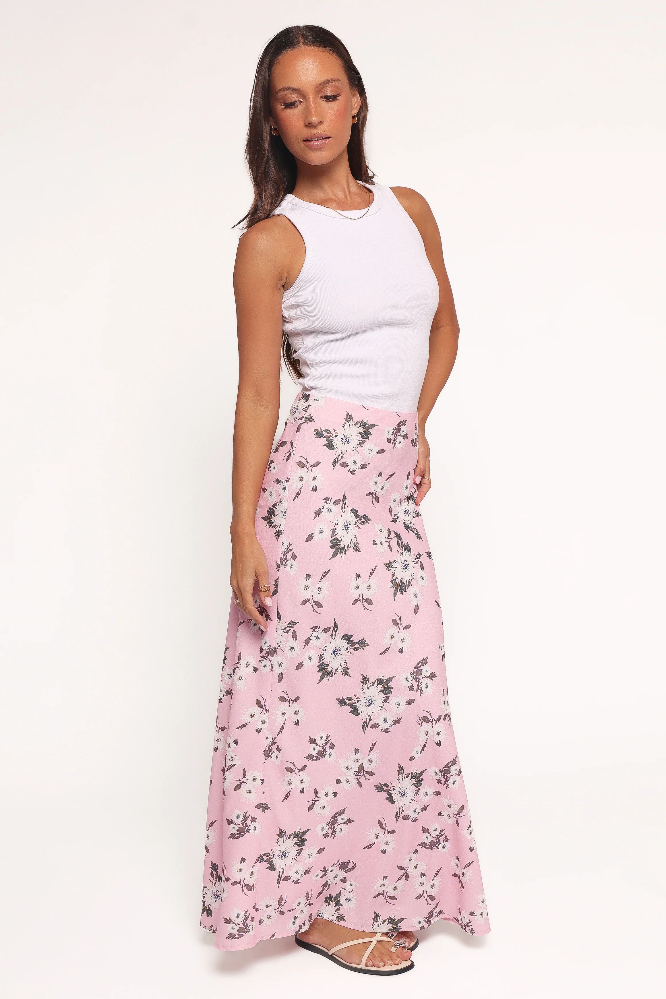 Evie Maxi Skirt - Pink Floral