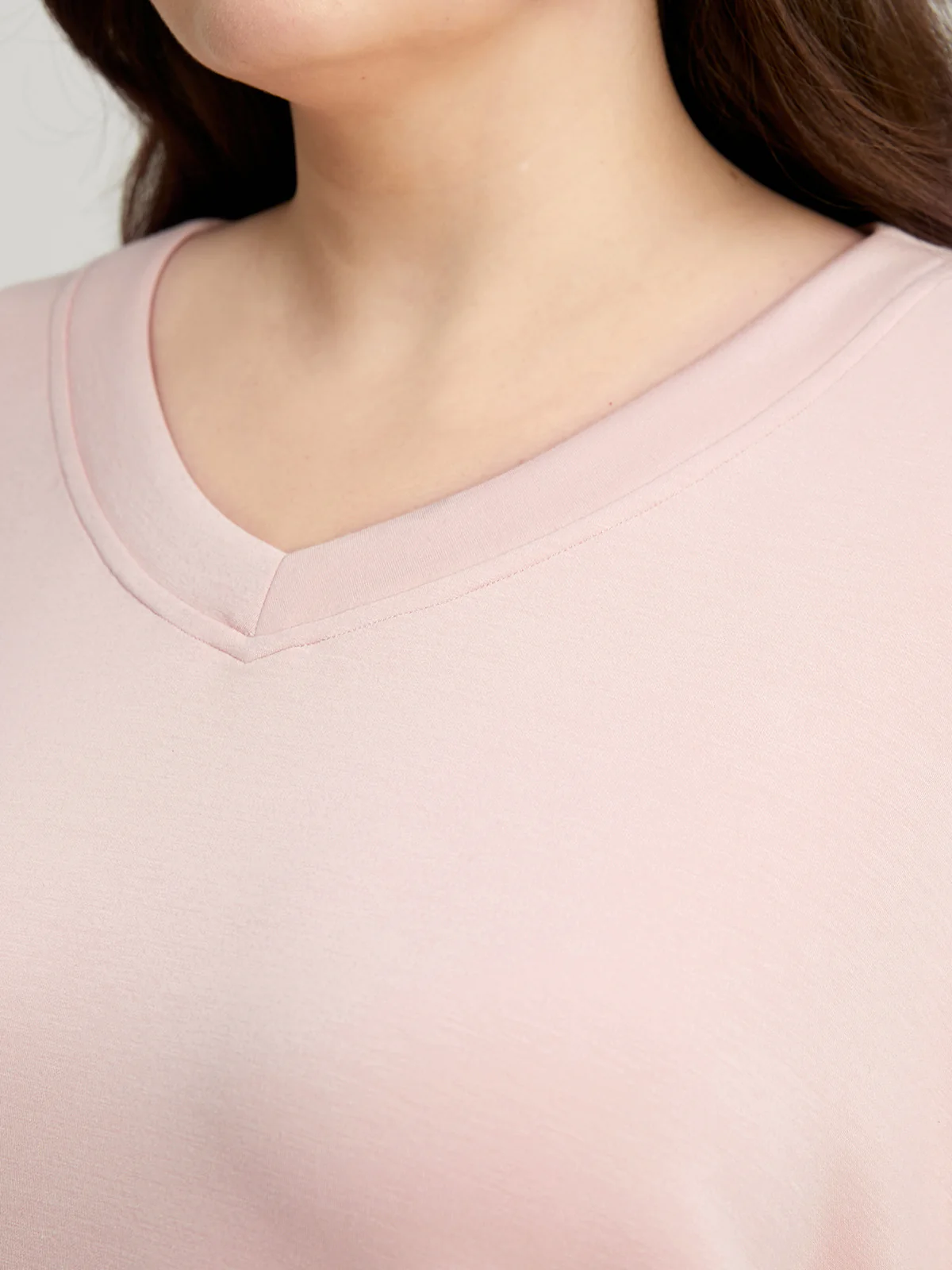 Plus V-Neck Crop Sweatshirt