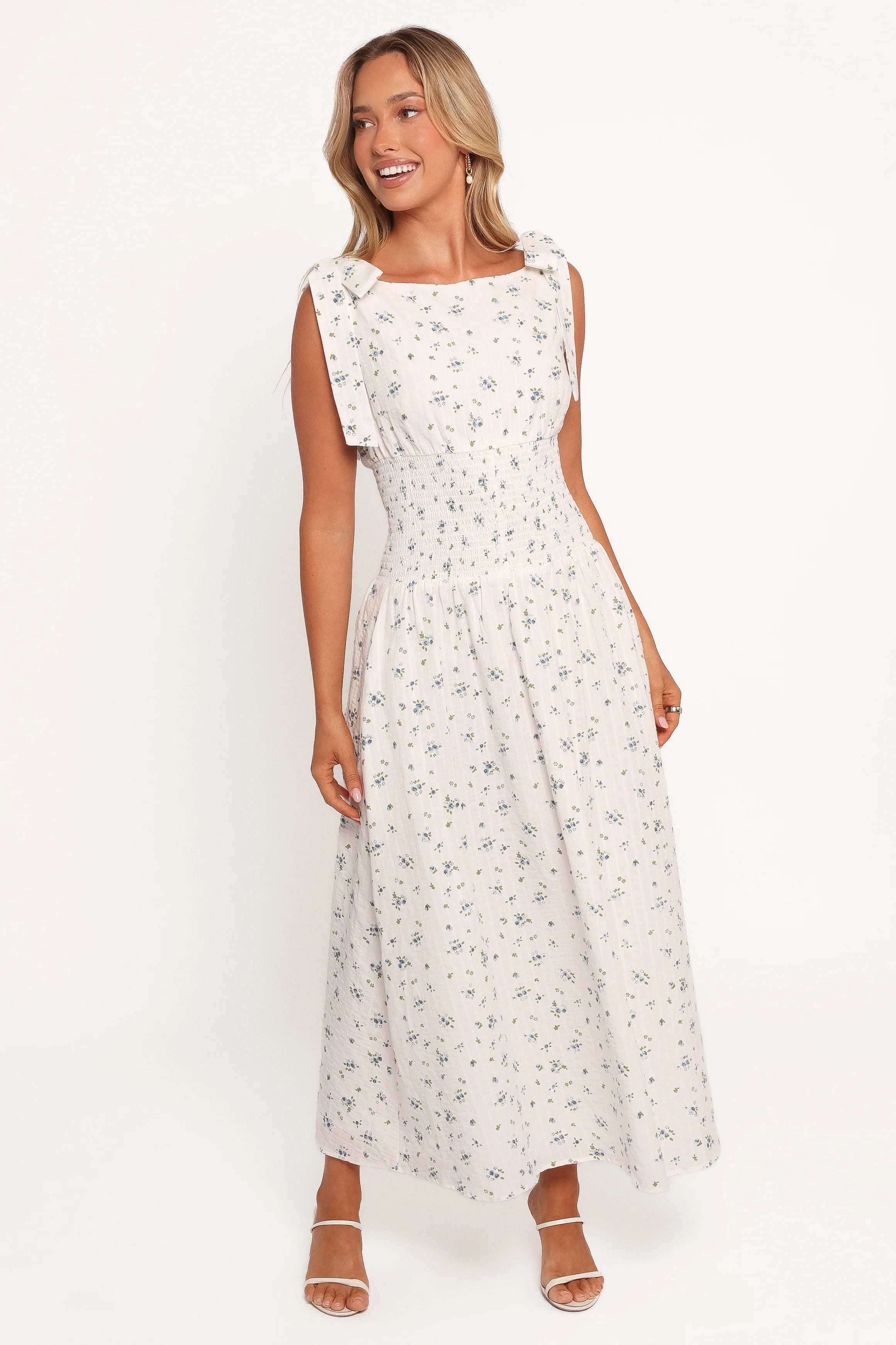 Leticia Midi Dress - Blue Ditsy Floral