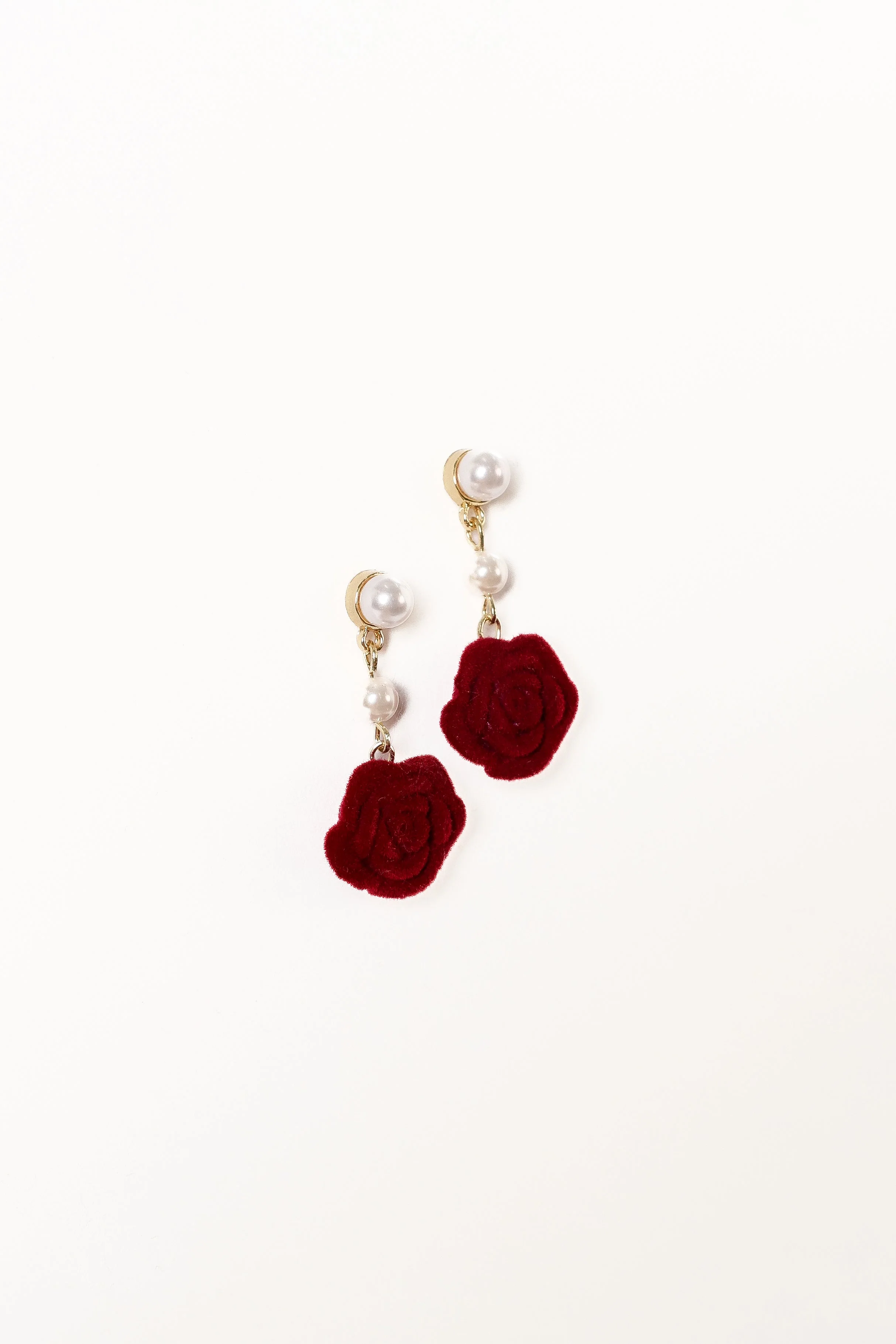 Gema Rose Earrings - Gold Red