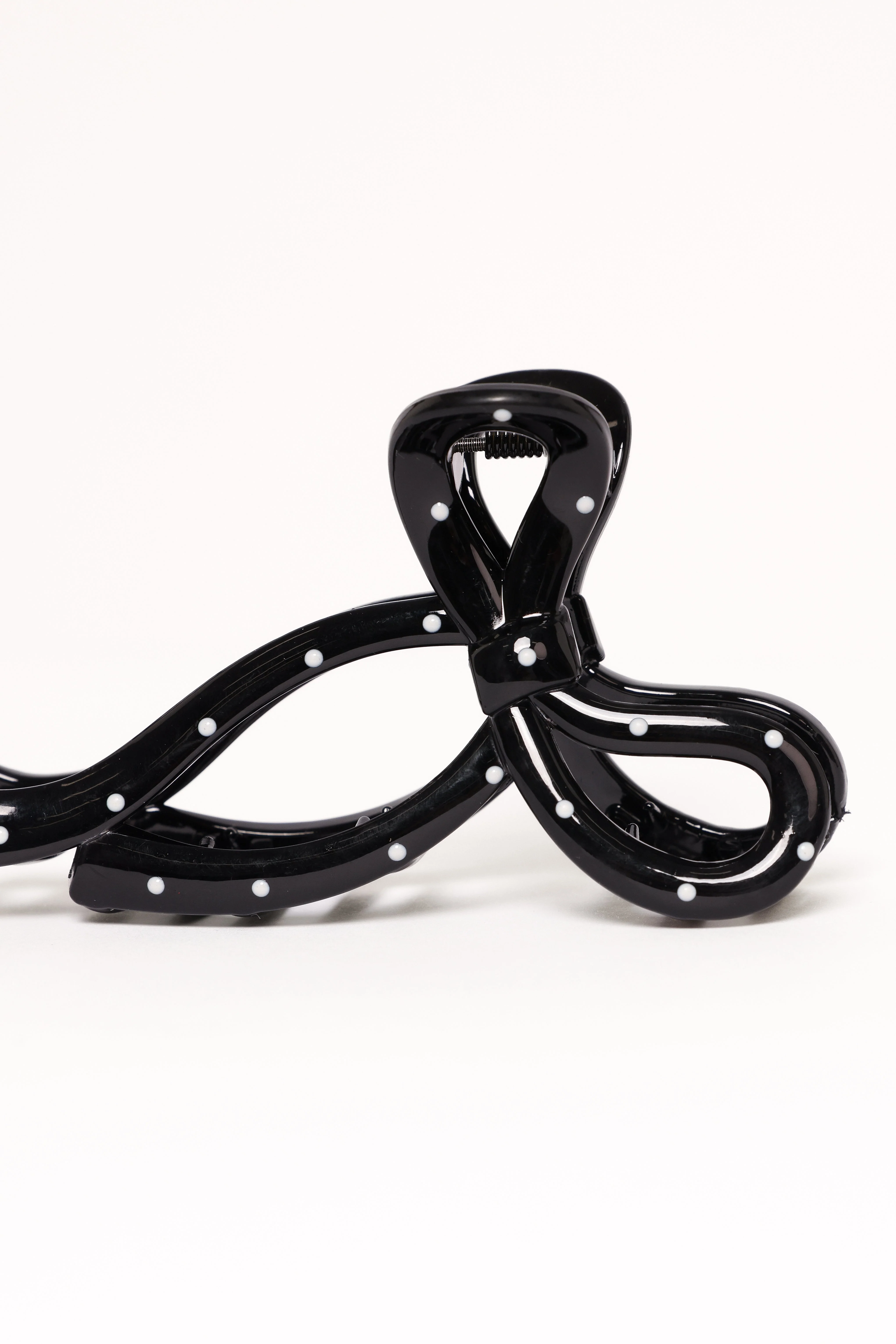 Nova Hair Clip - Black Polka Dot