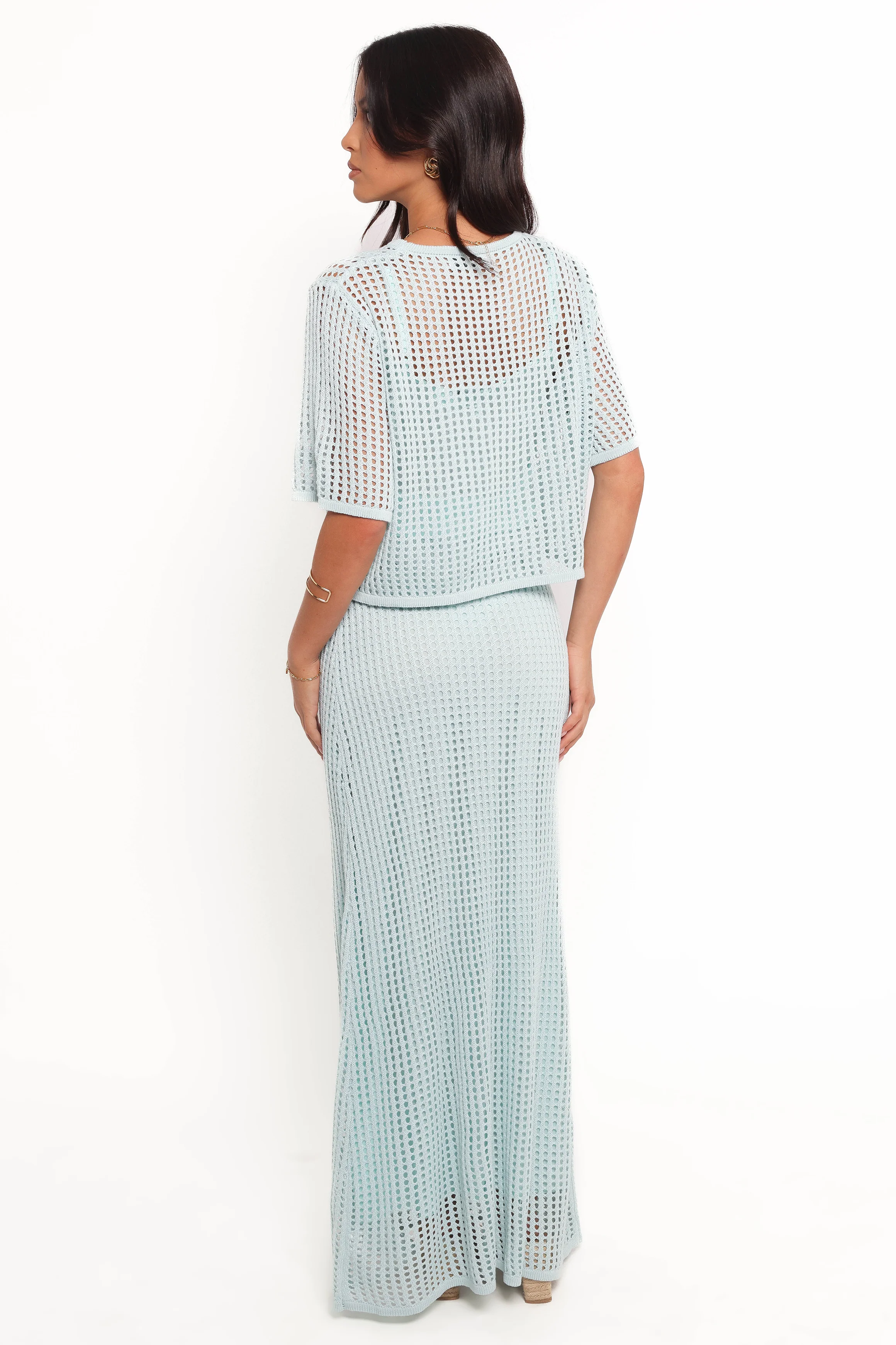 Kinnie Knit Skirt Set - Light Blue