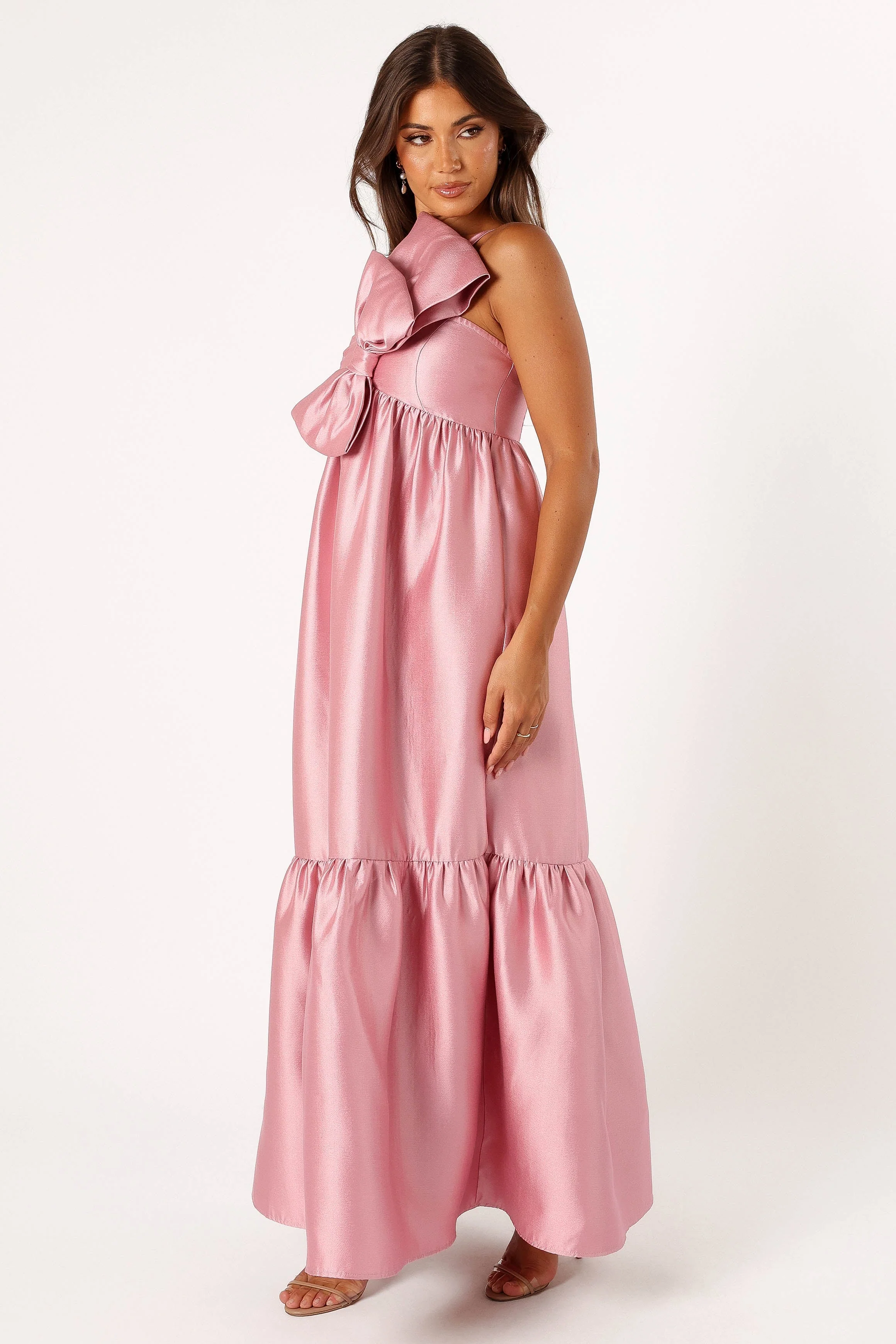 Betina Bow Front Maxi Dress - Dusty Rose
