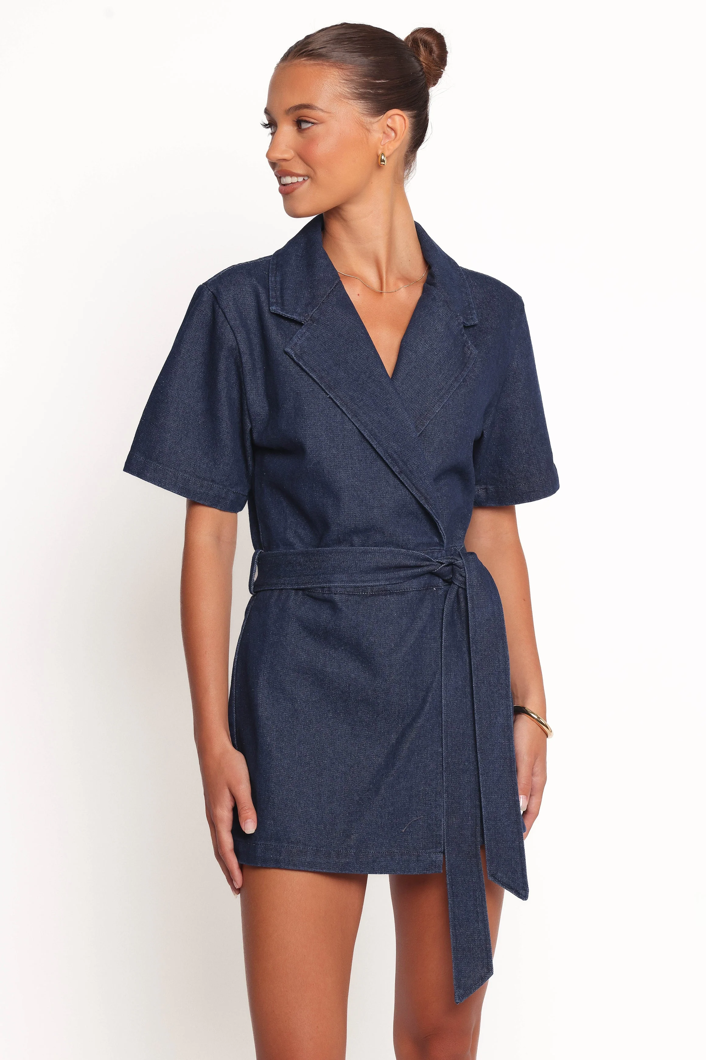 Bruna Denim Romper - Dark Wash
