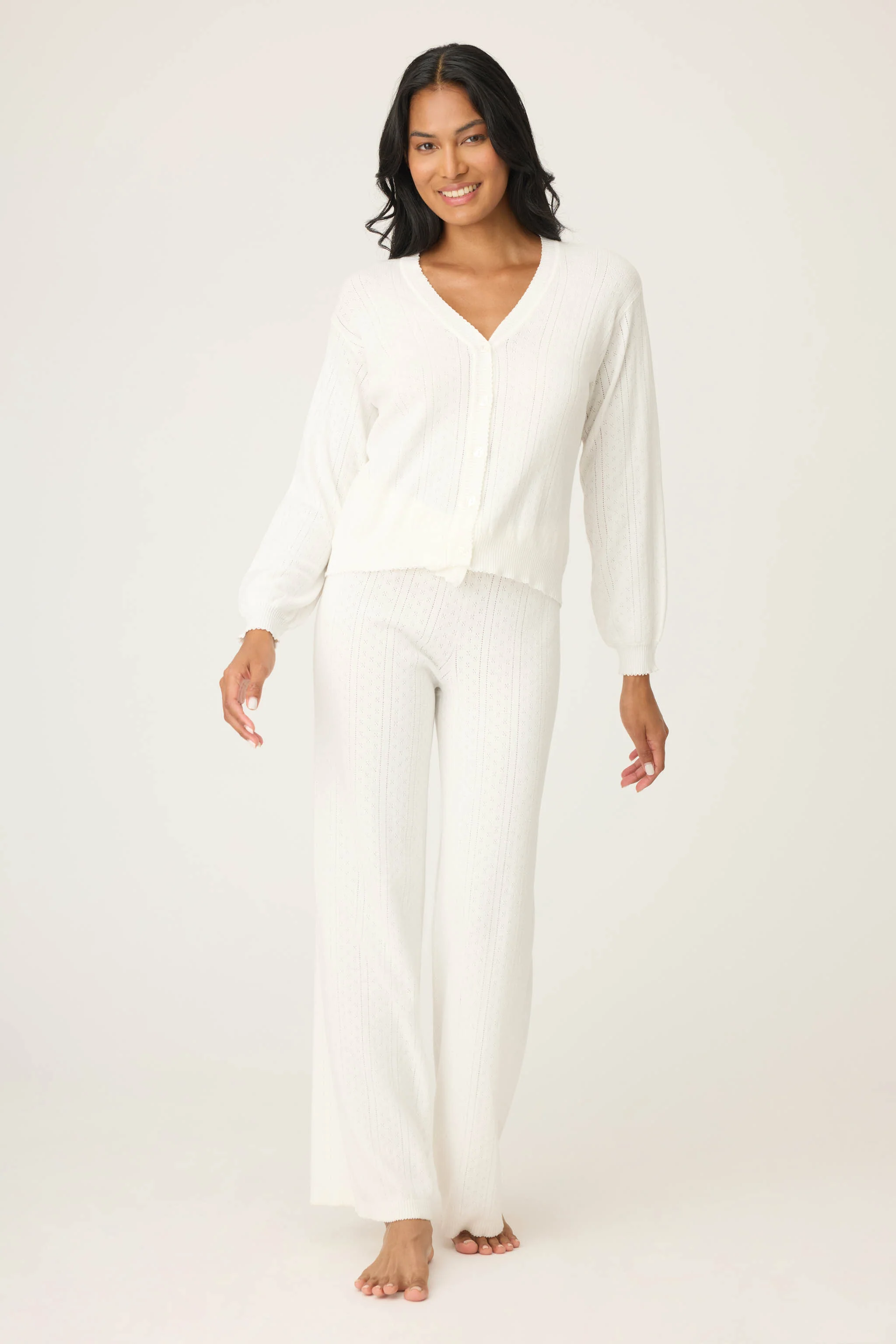 Sweetheart Pointelle Knit Cardigan