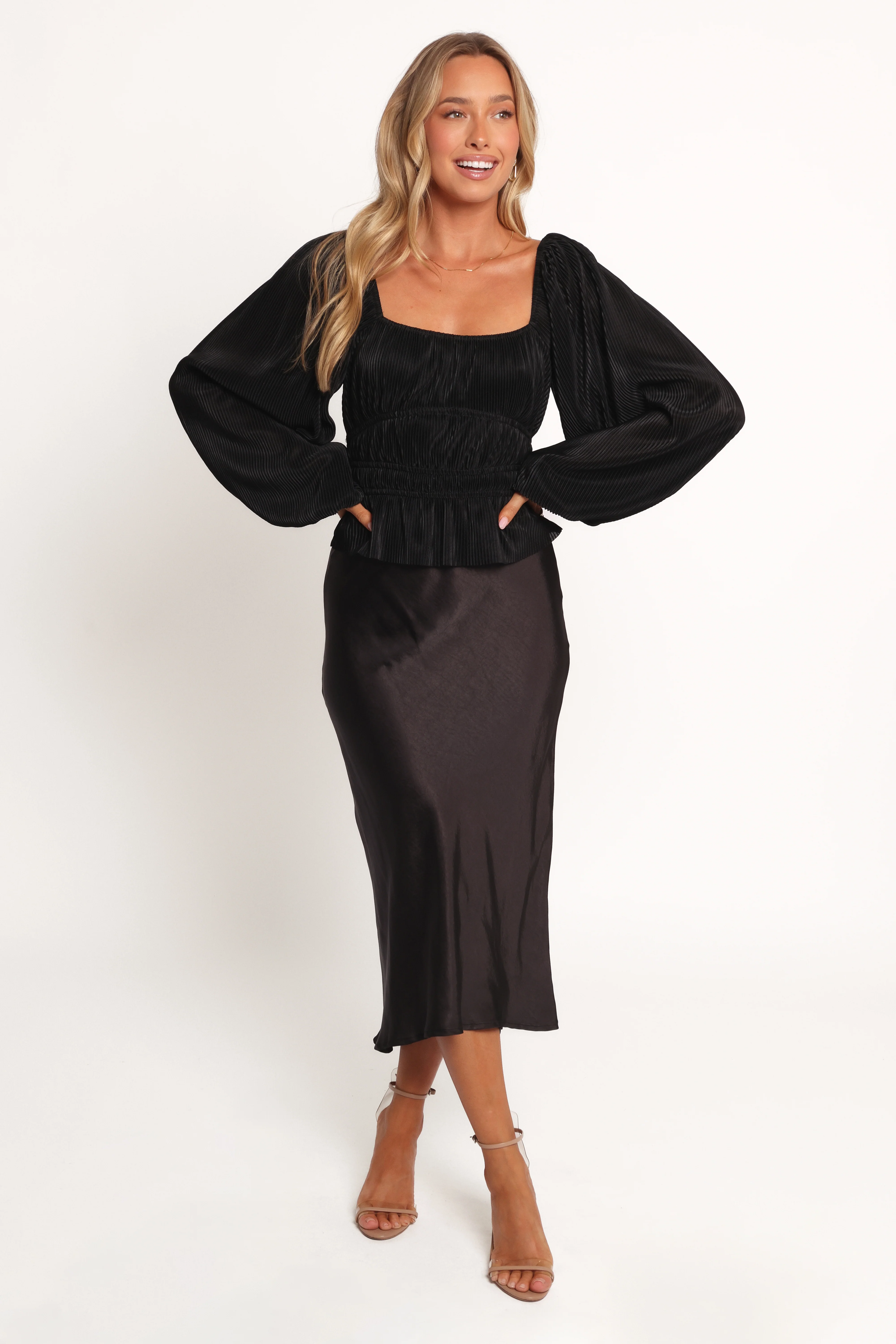 Ceppia Plisse Top - Black