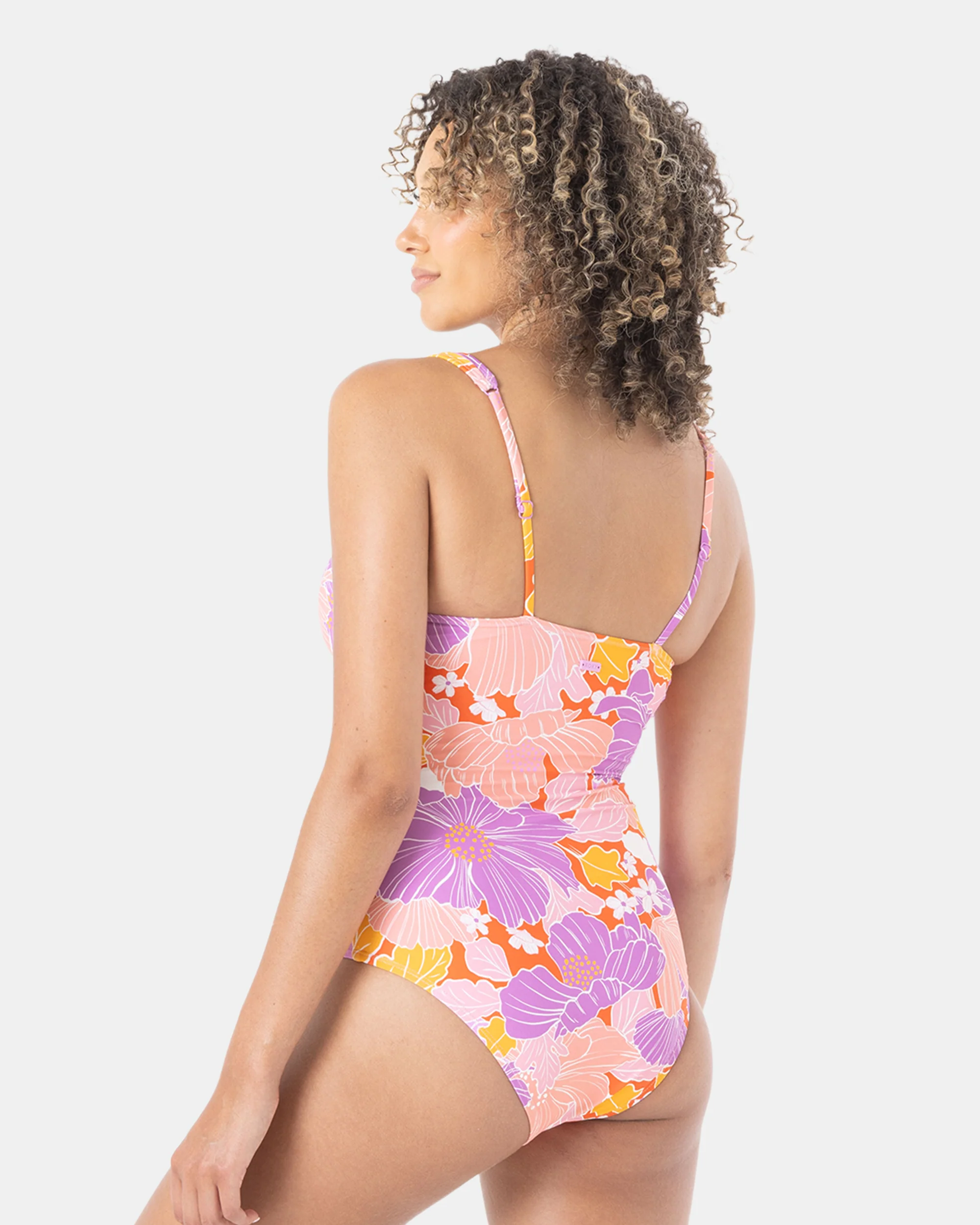 Bell Bottom Blooms Plunge One Piece Swimsuit