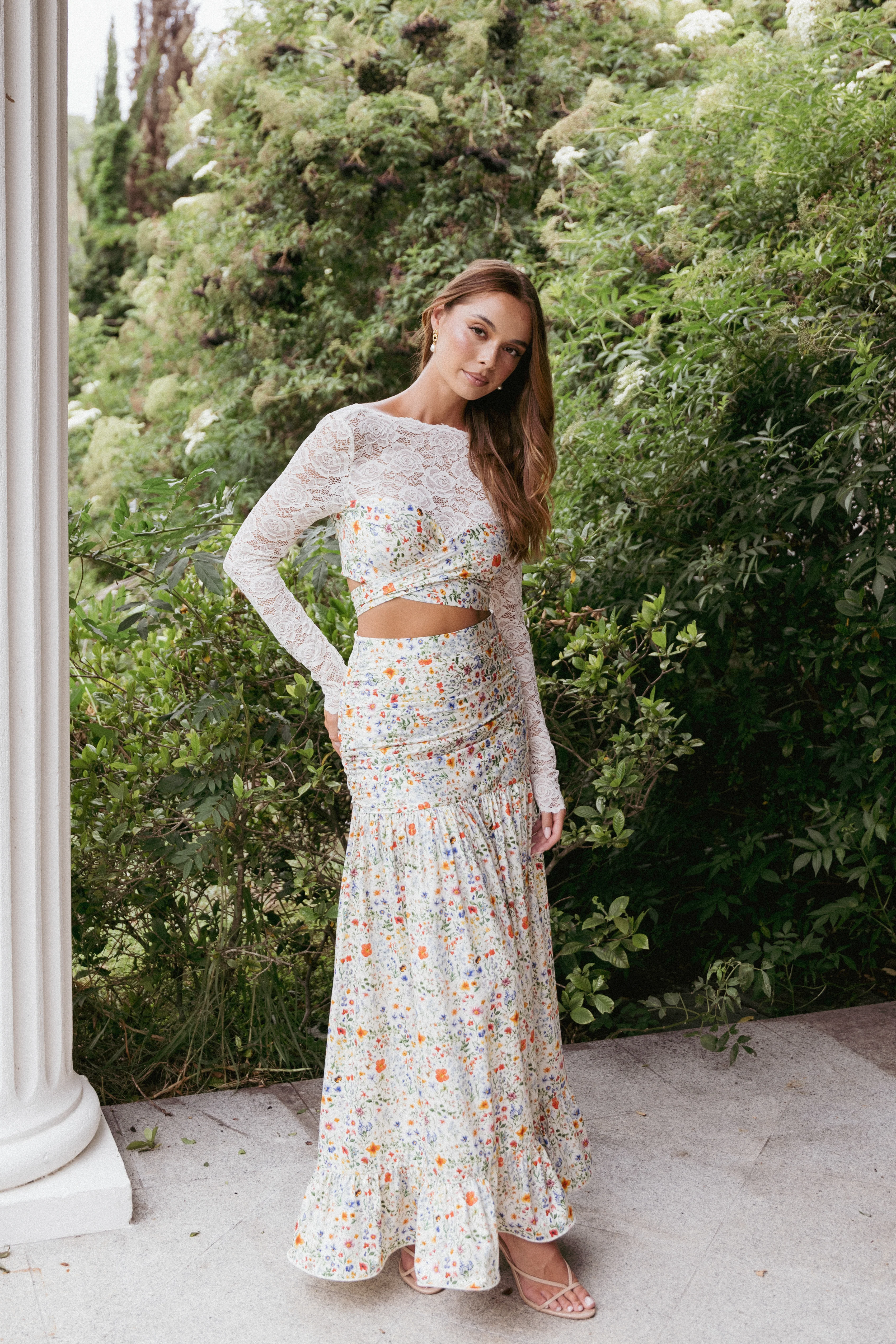 Dara Maxi Skirt - Garden Floral