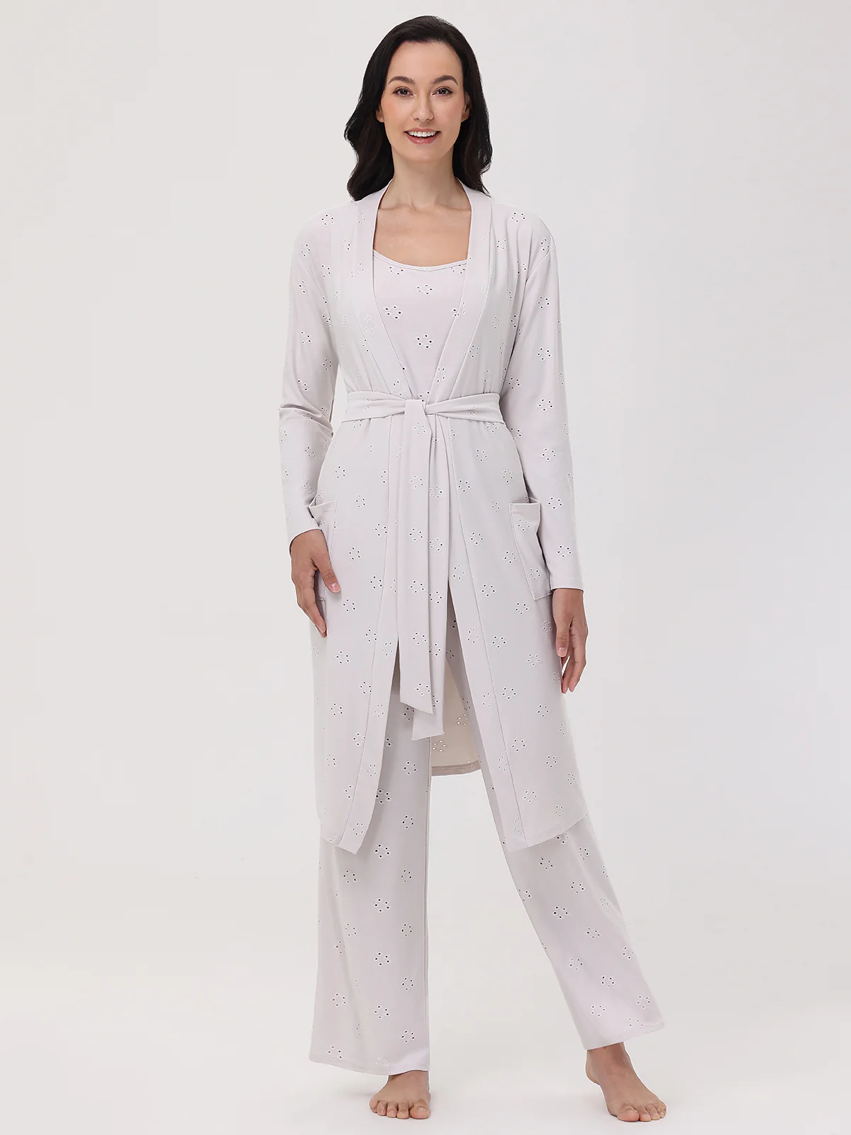 Pointelle Flower Robe