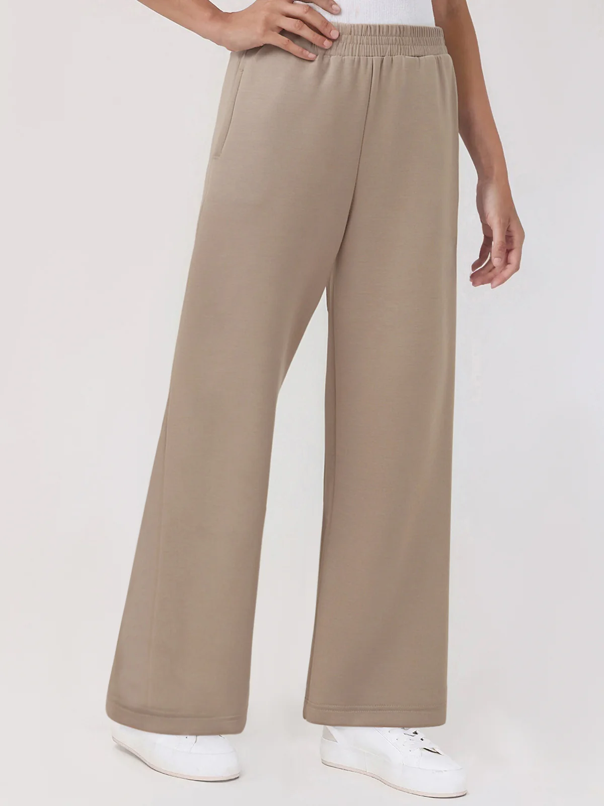 High-Rise Wide Leg Track Pants