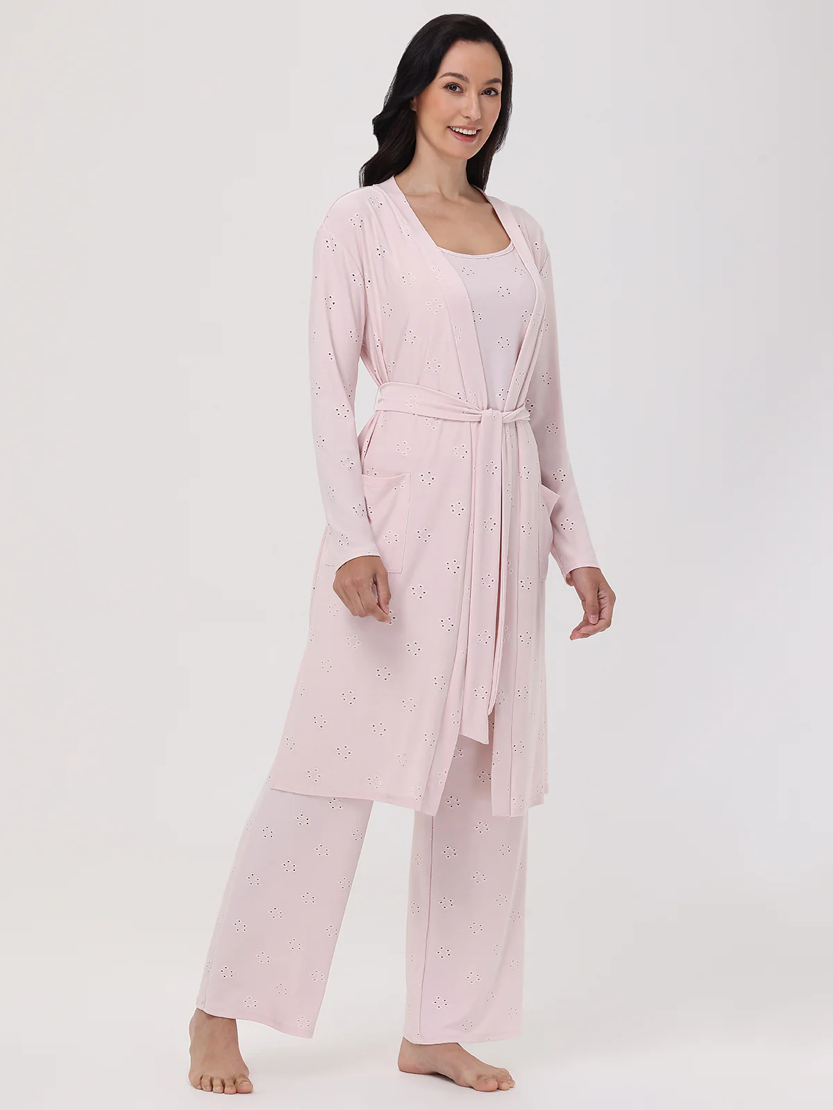 Pointelle Flower Robe