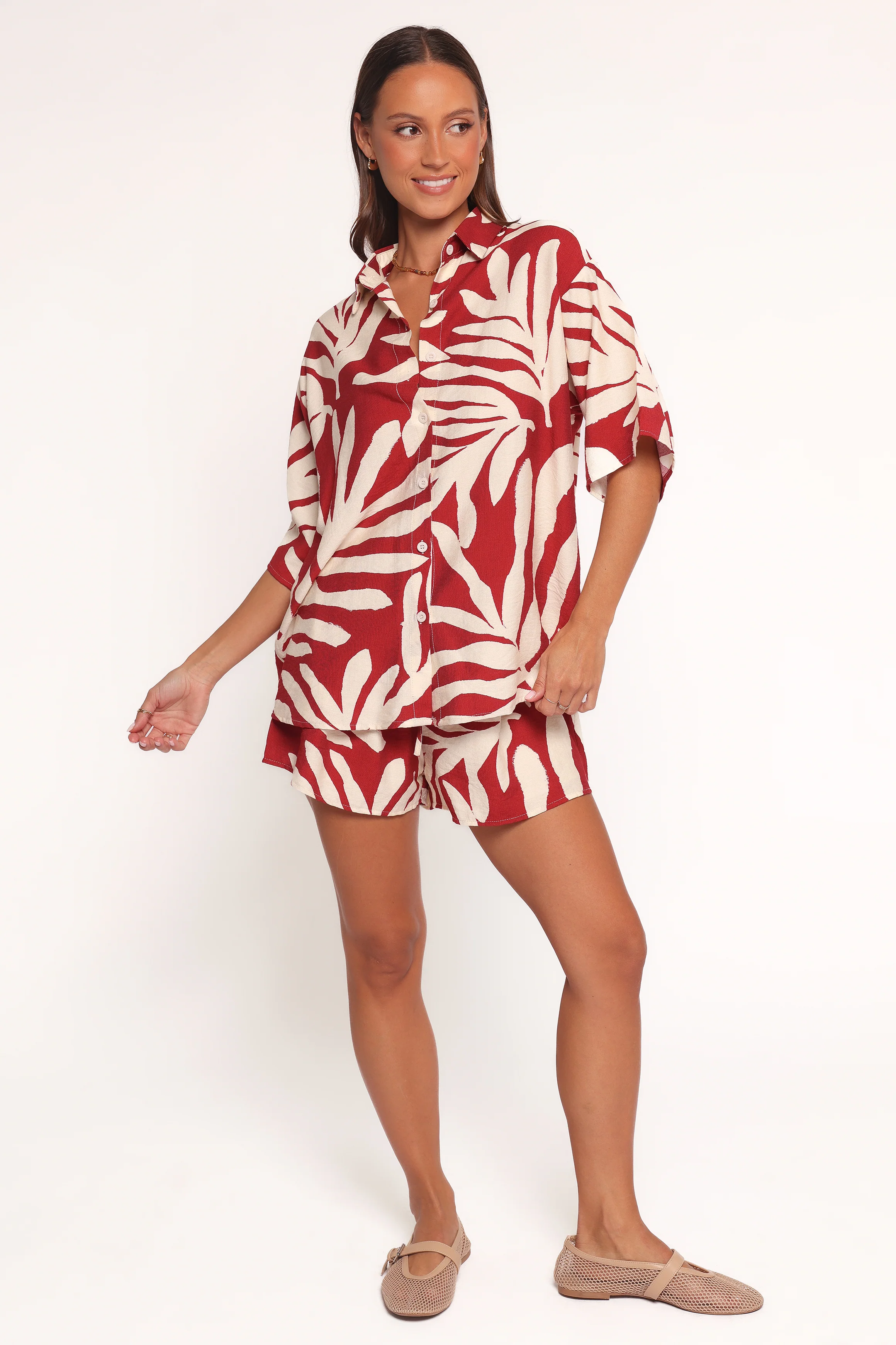 Lilo Short Set - Red Palm Print
