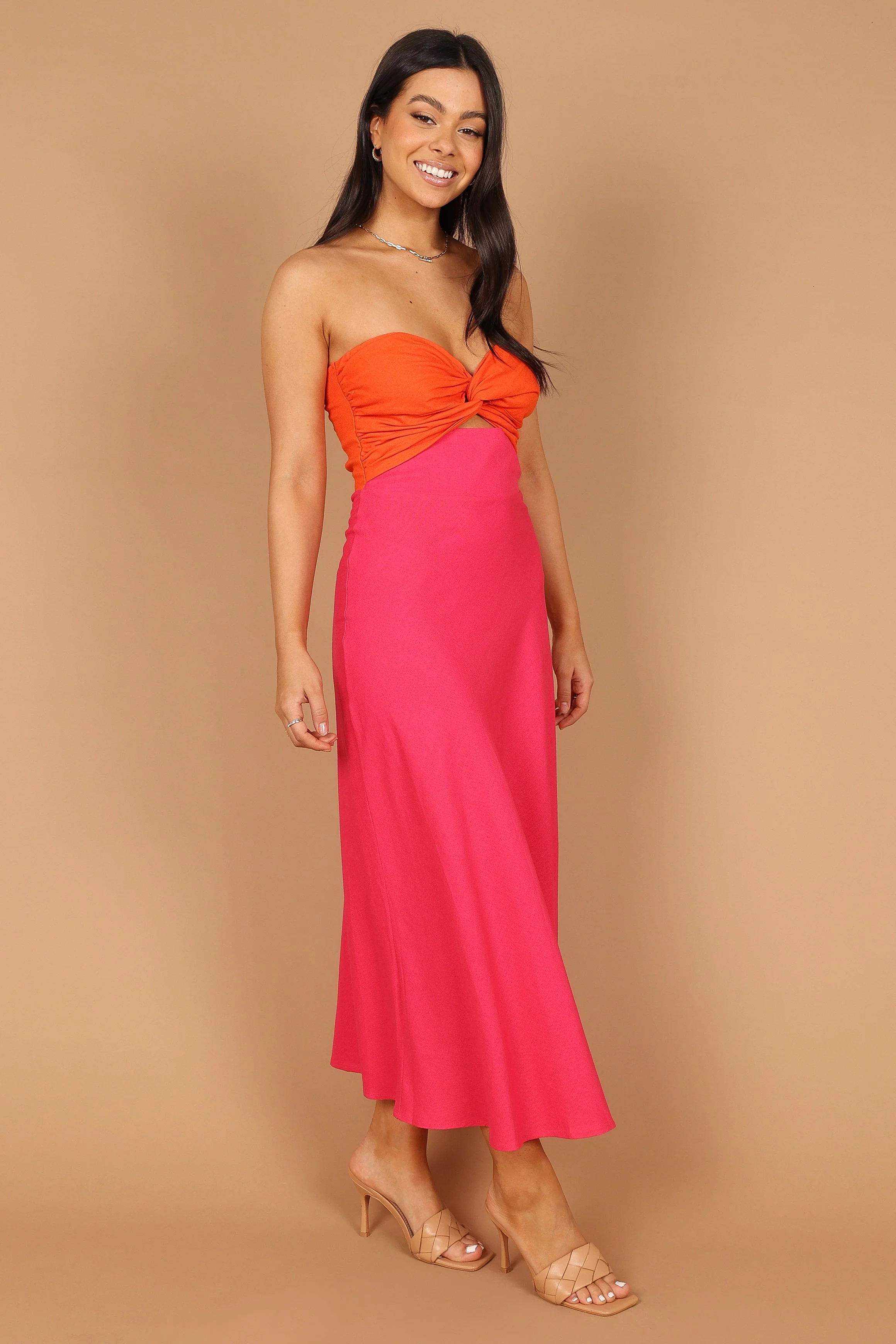 Rosetta Dress - Fuchsia/Orange