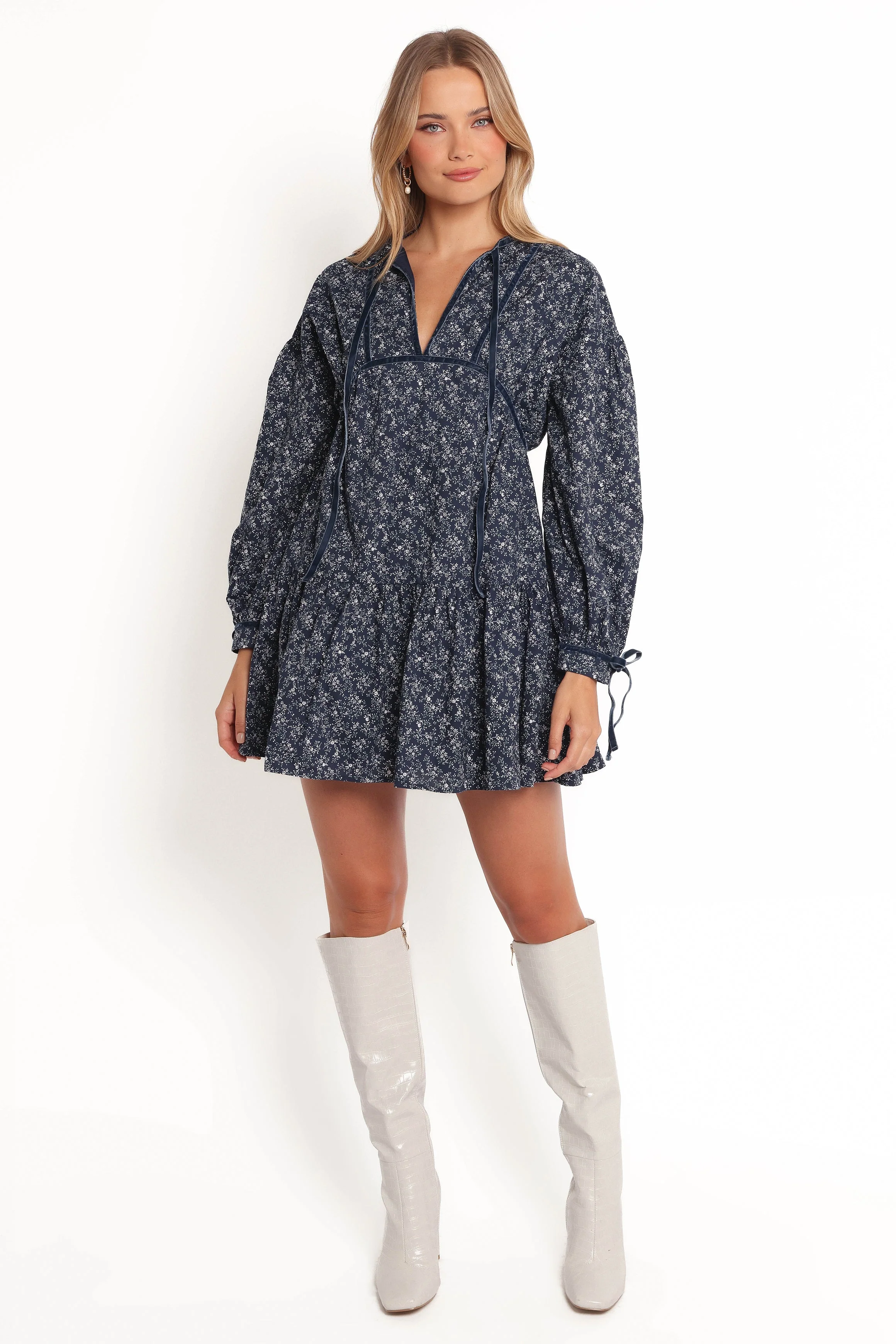 Brooklyn Mini Dress - Blue Floral