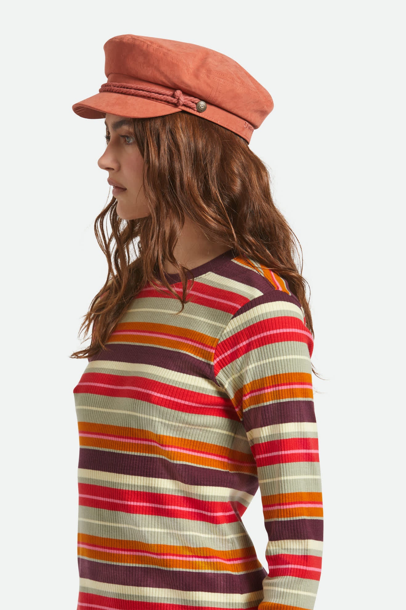 Fiddler Fisherman Cap - Terracota Brushed Satin