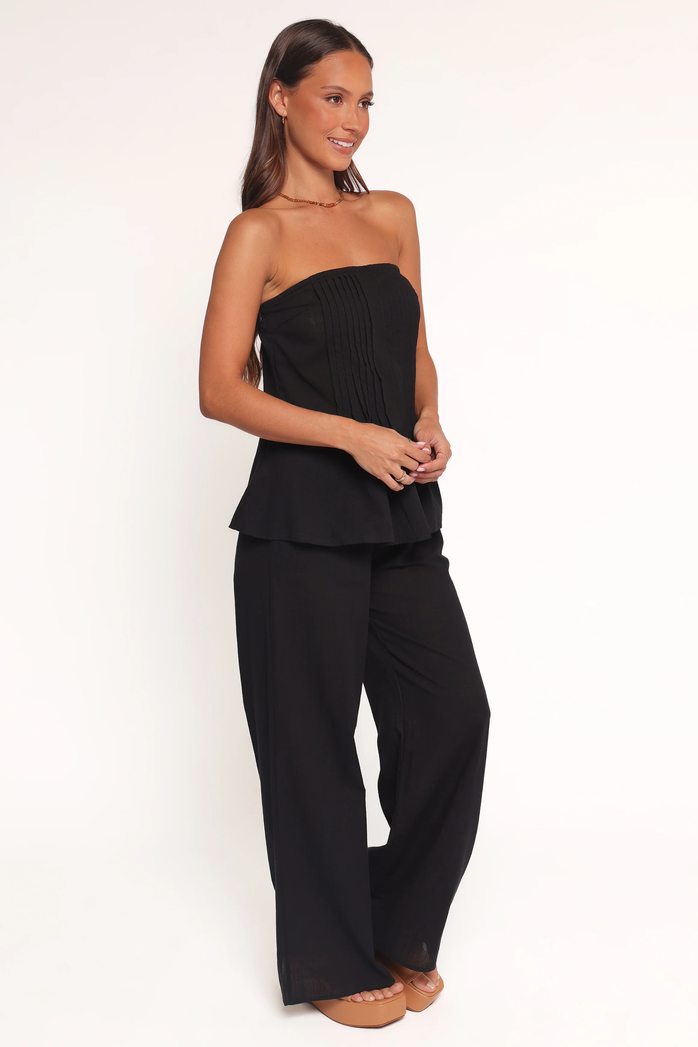 Charlie Strapless Pant Set - Black