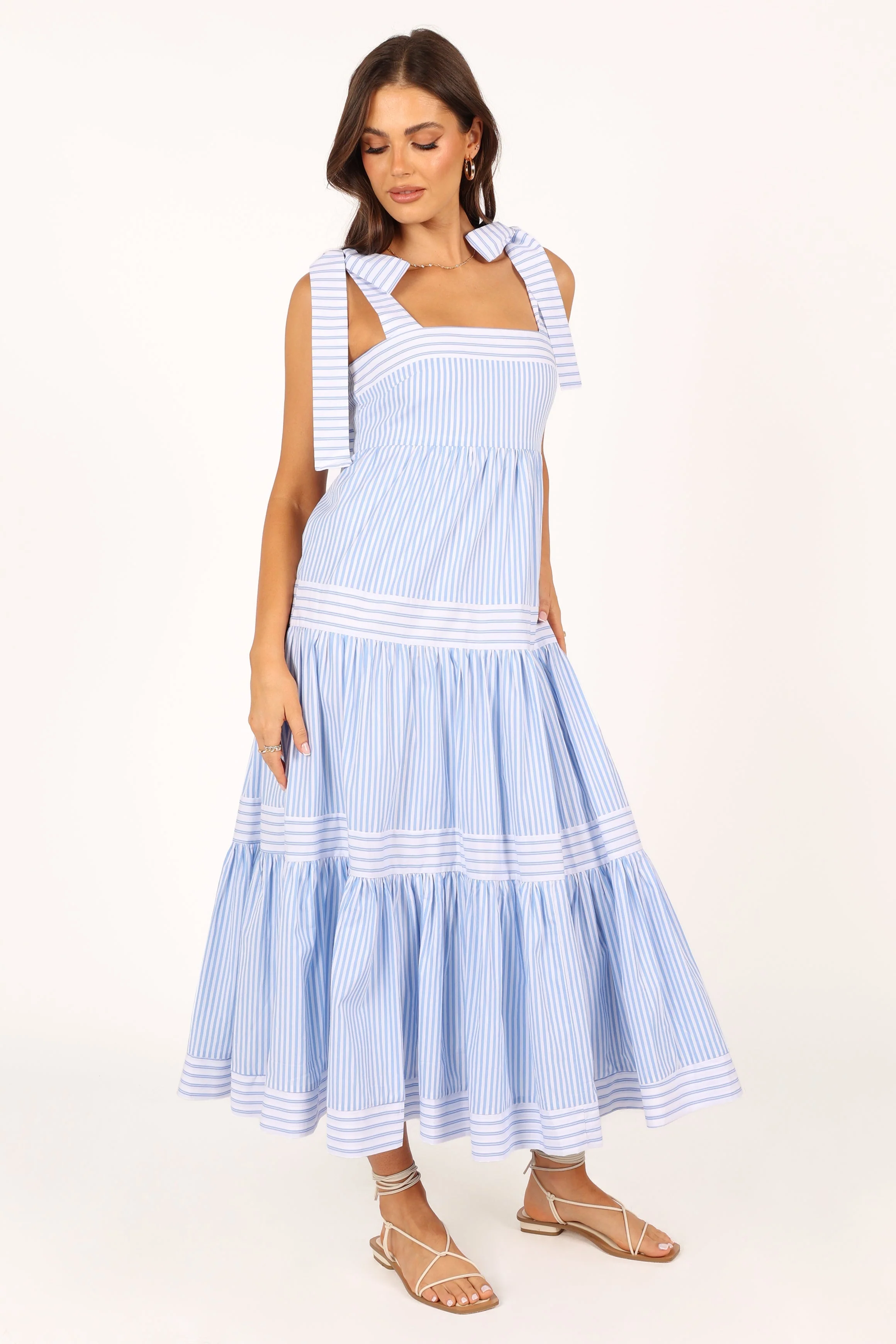 Bella Maxi Dress - Blue Stripe