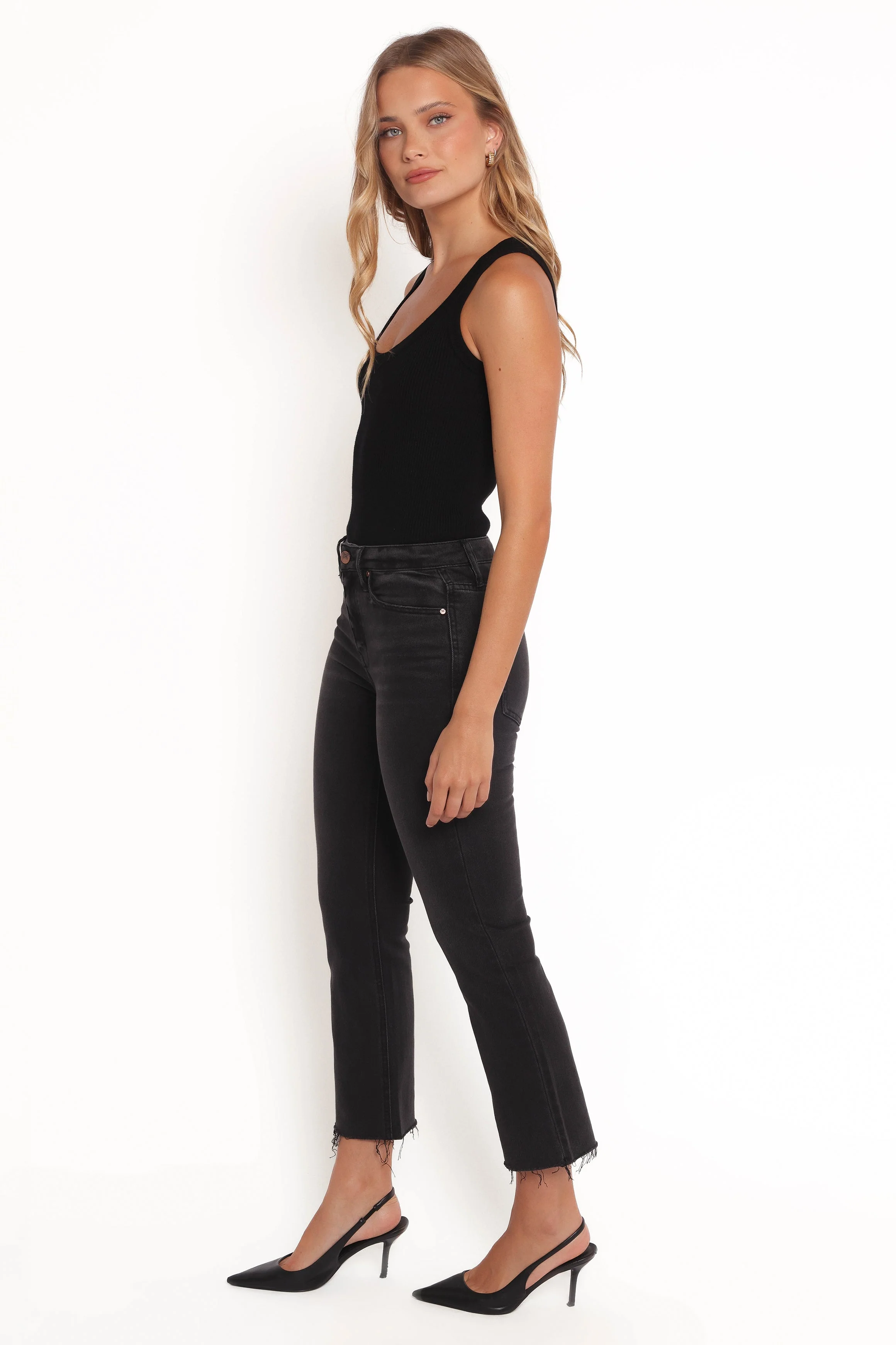 Marlow Mid Rise Crop Flare Jeans - Psych