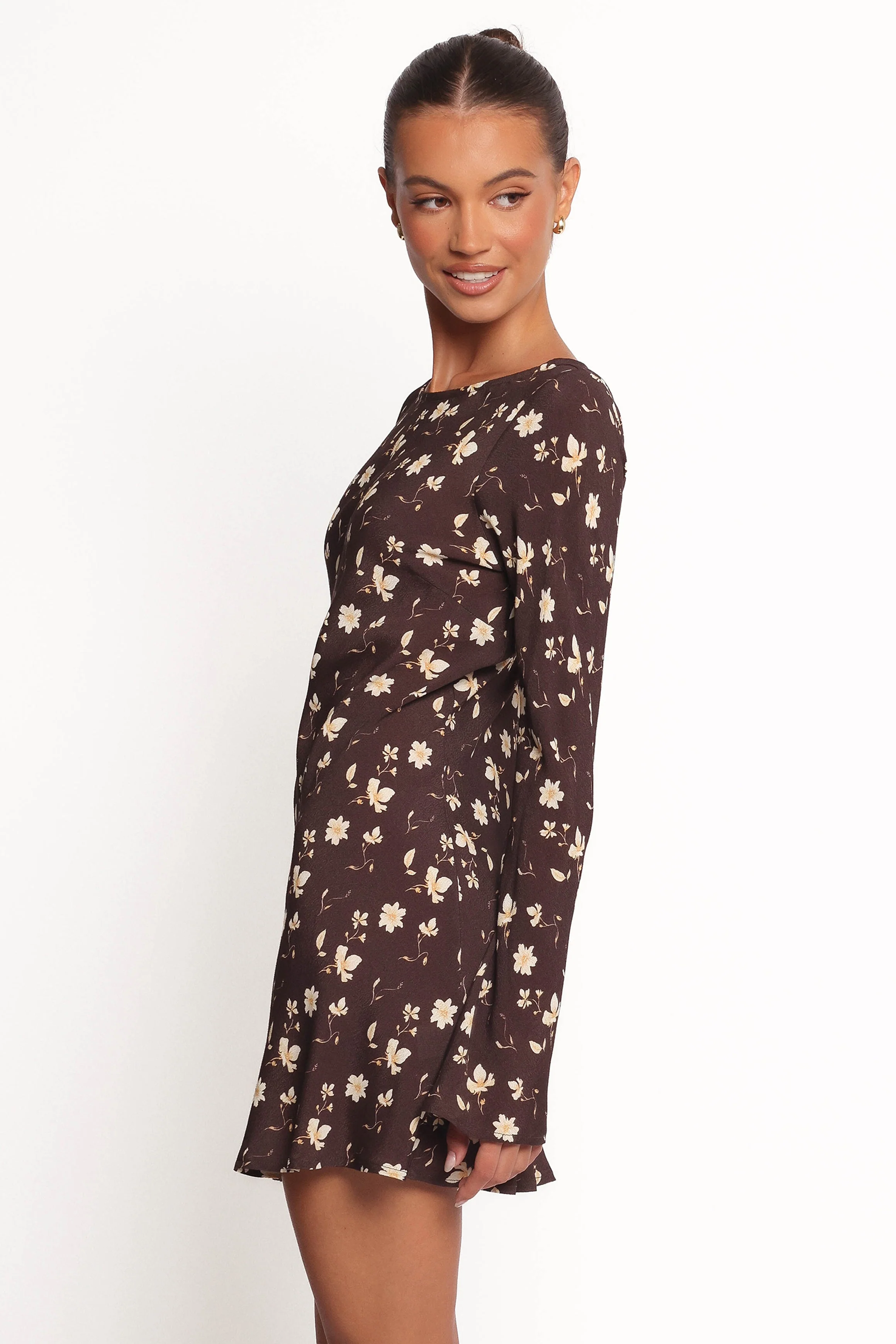 Amity Mini Dress - Brown Floral