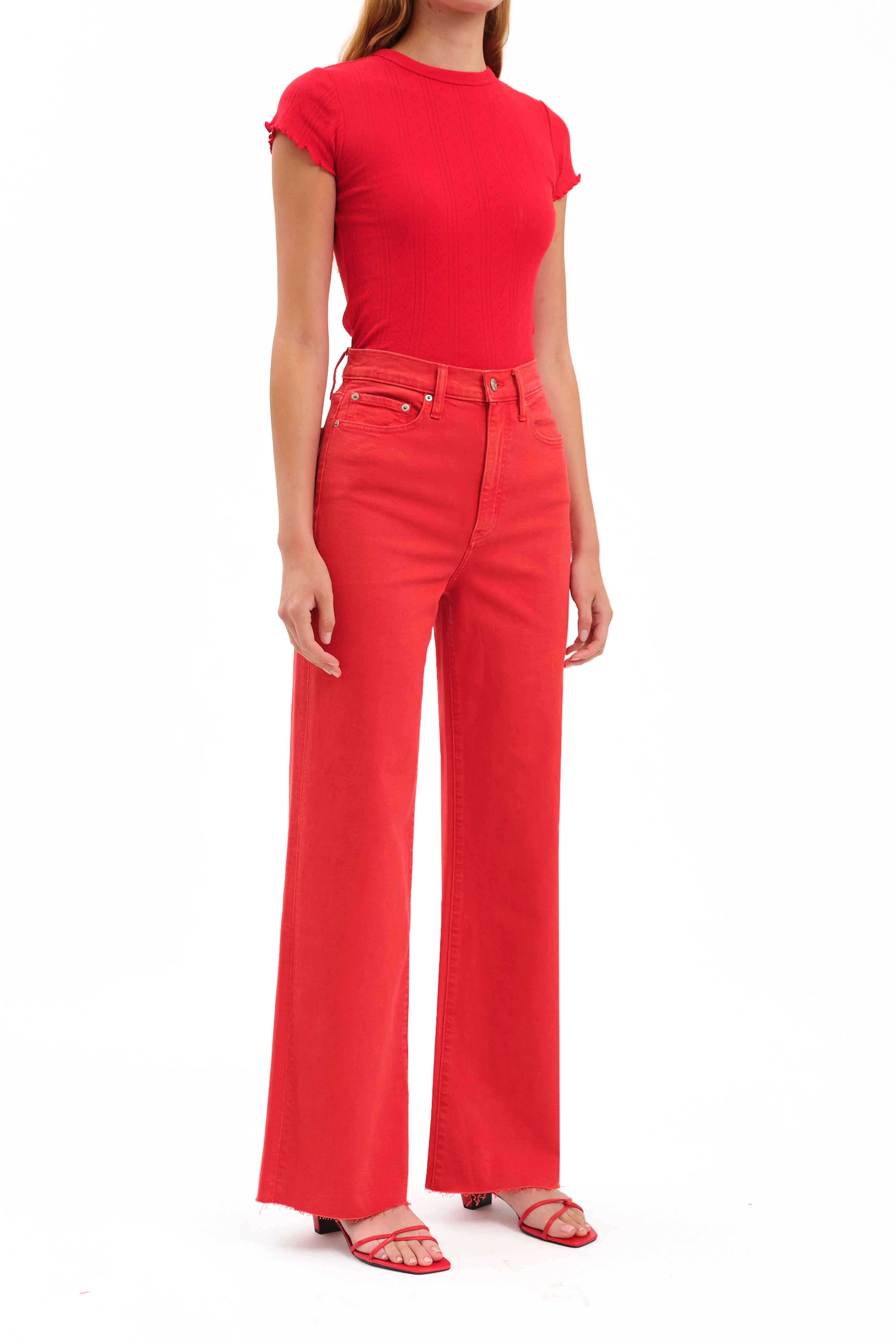 Far Out Wide Leg Jean - Cherry