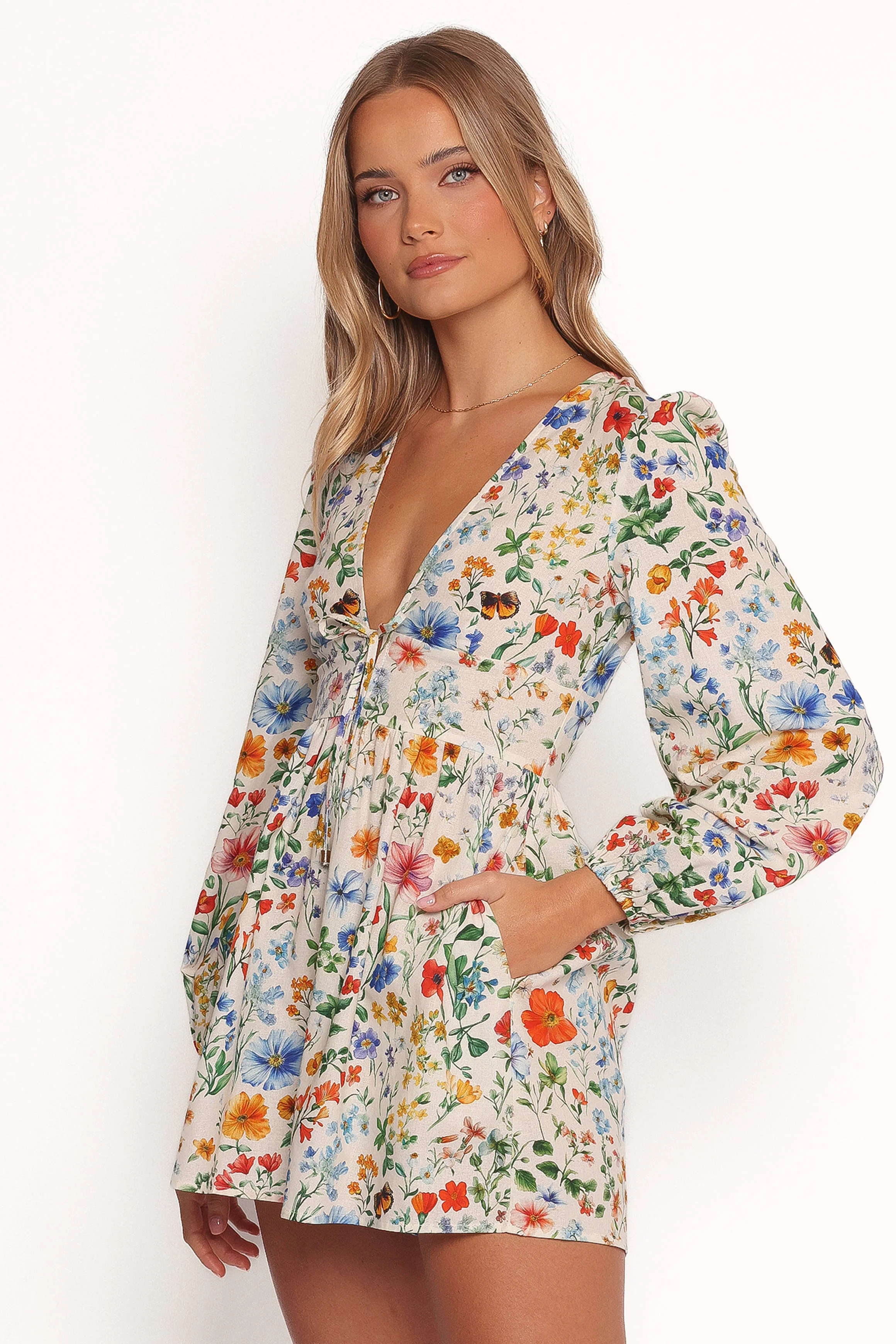 Irisa Long Sleeve Romper - Garden Floral
