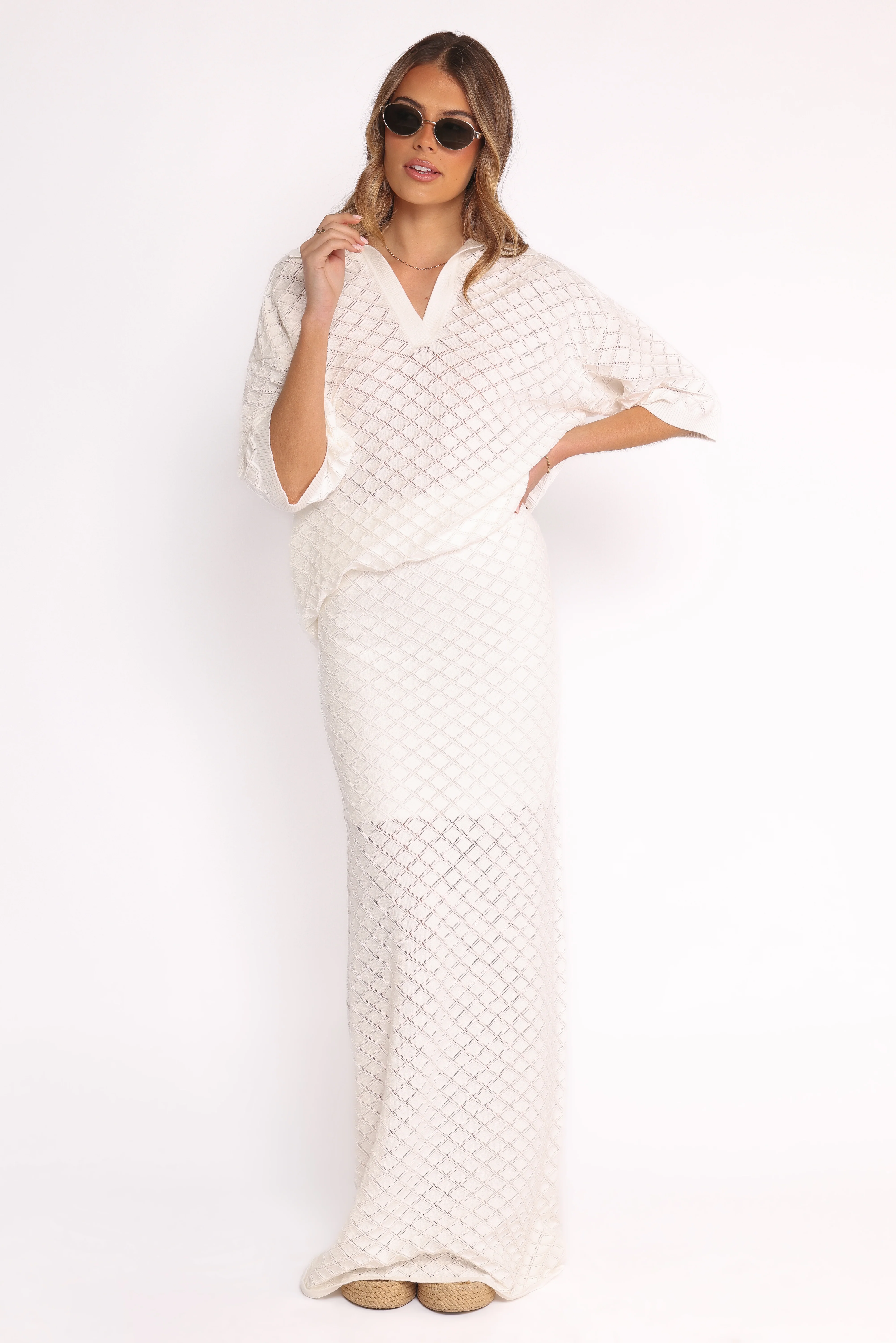 Meera Midi Skirt - White