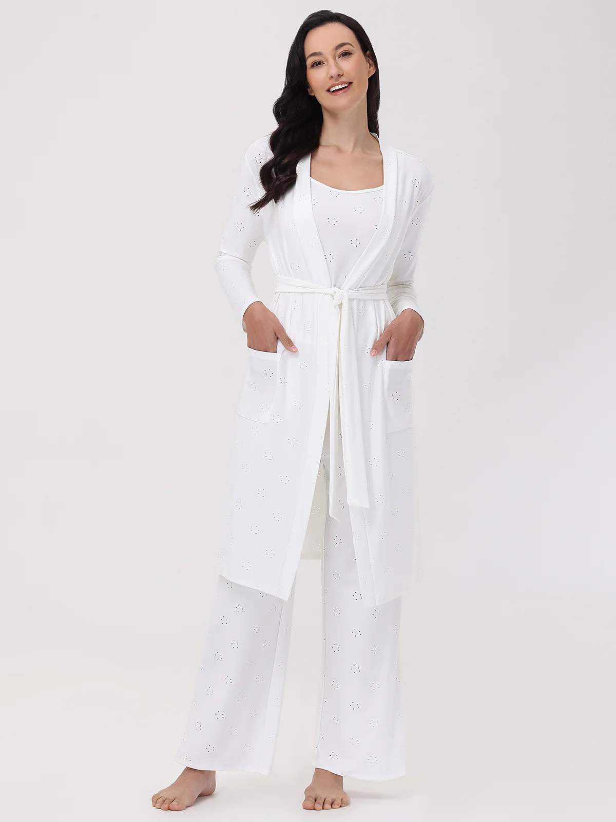 Pointelle Flower Robe