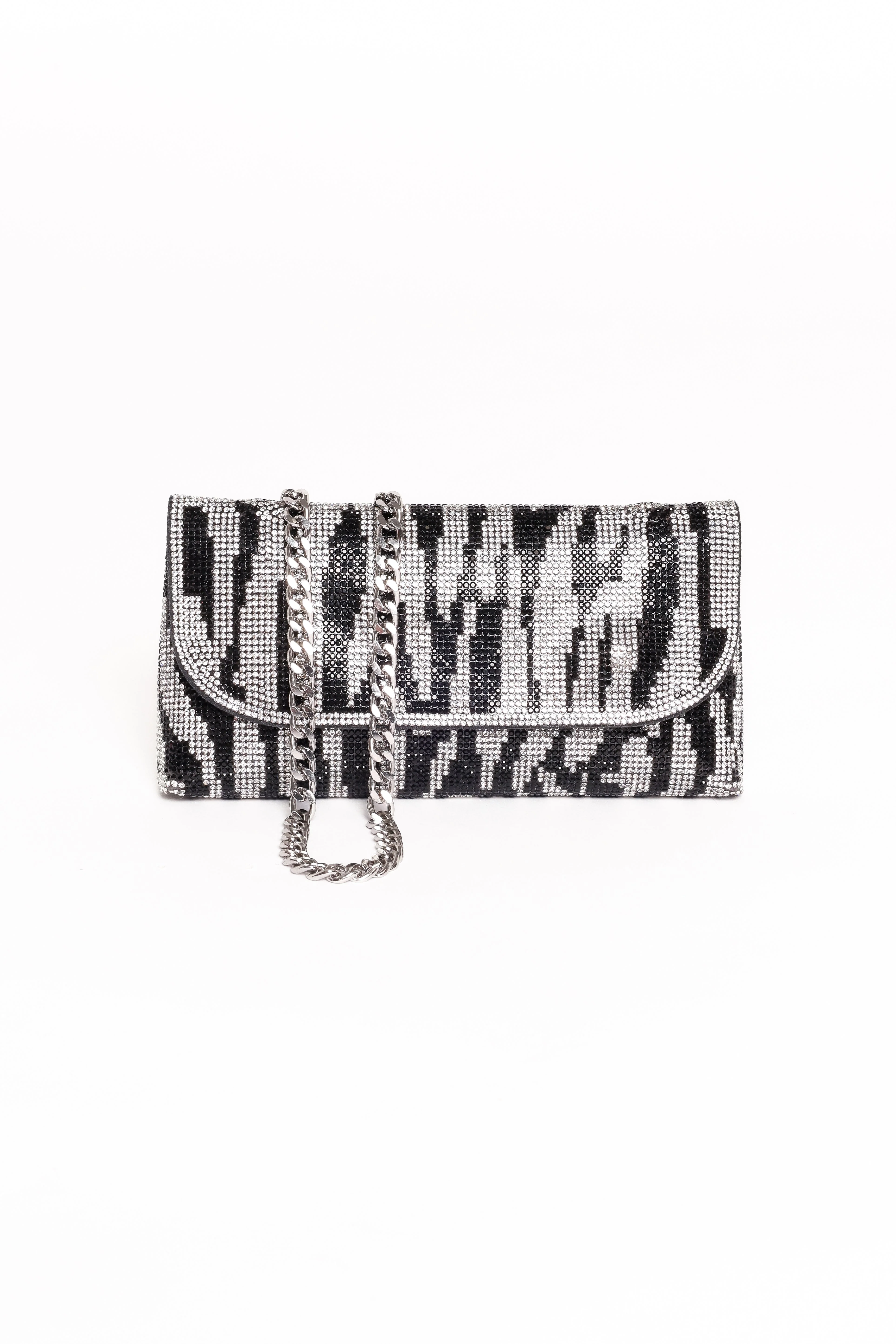 Zara Embellished Bag - Zebra