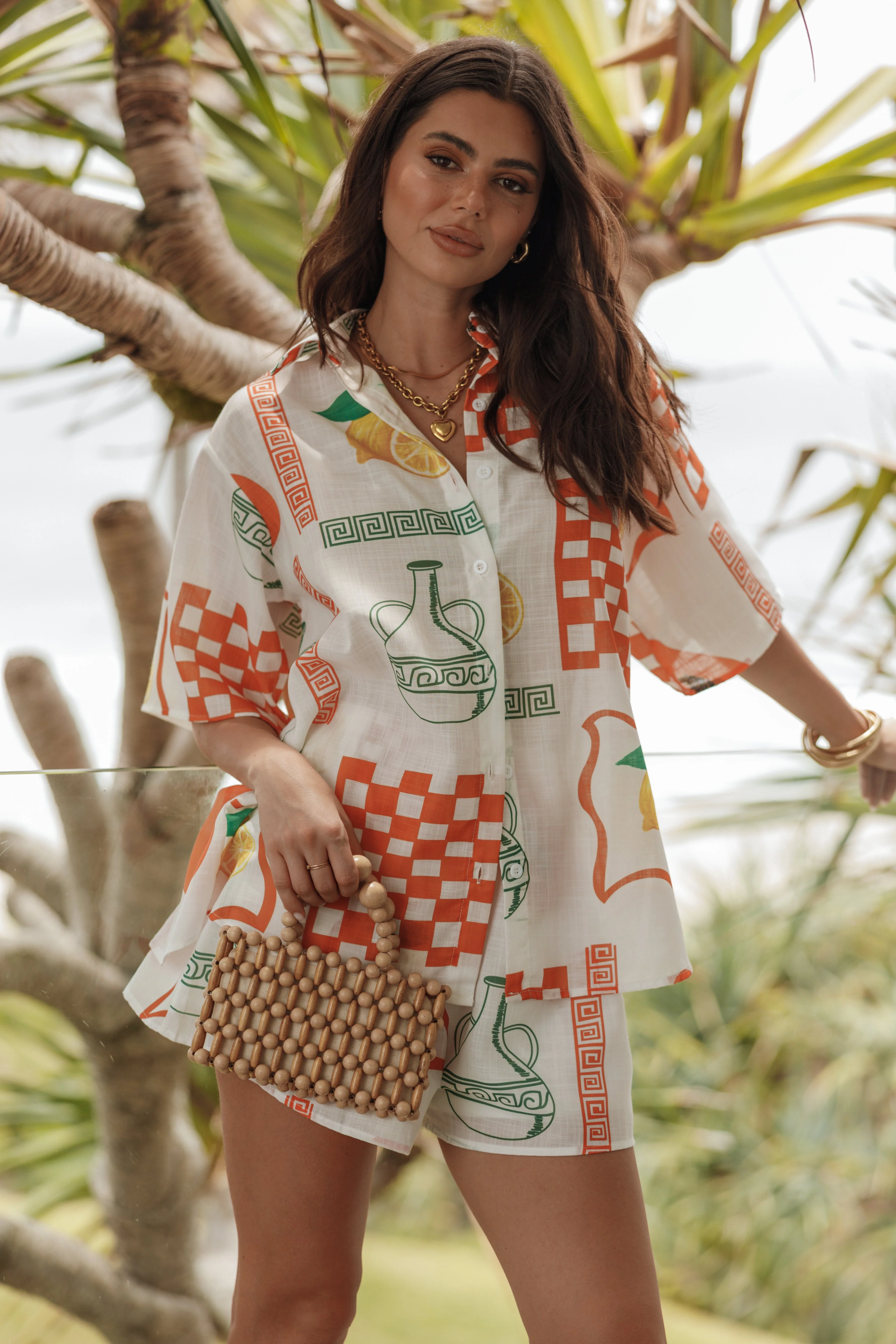 Piccolo Short Set - White Orange