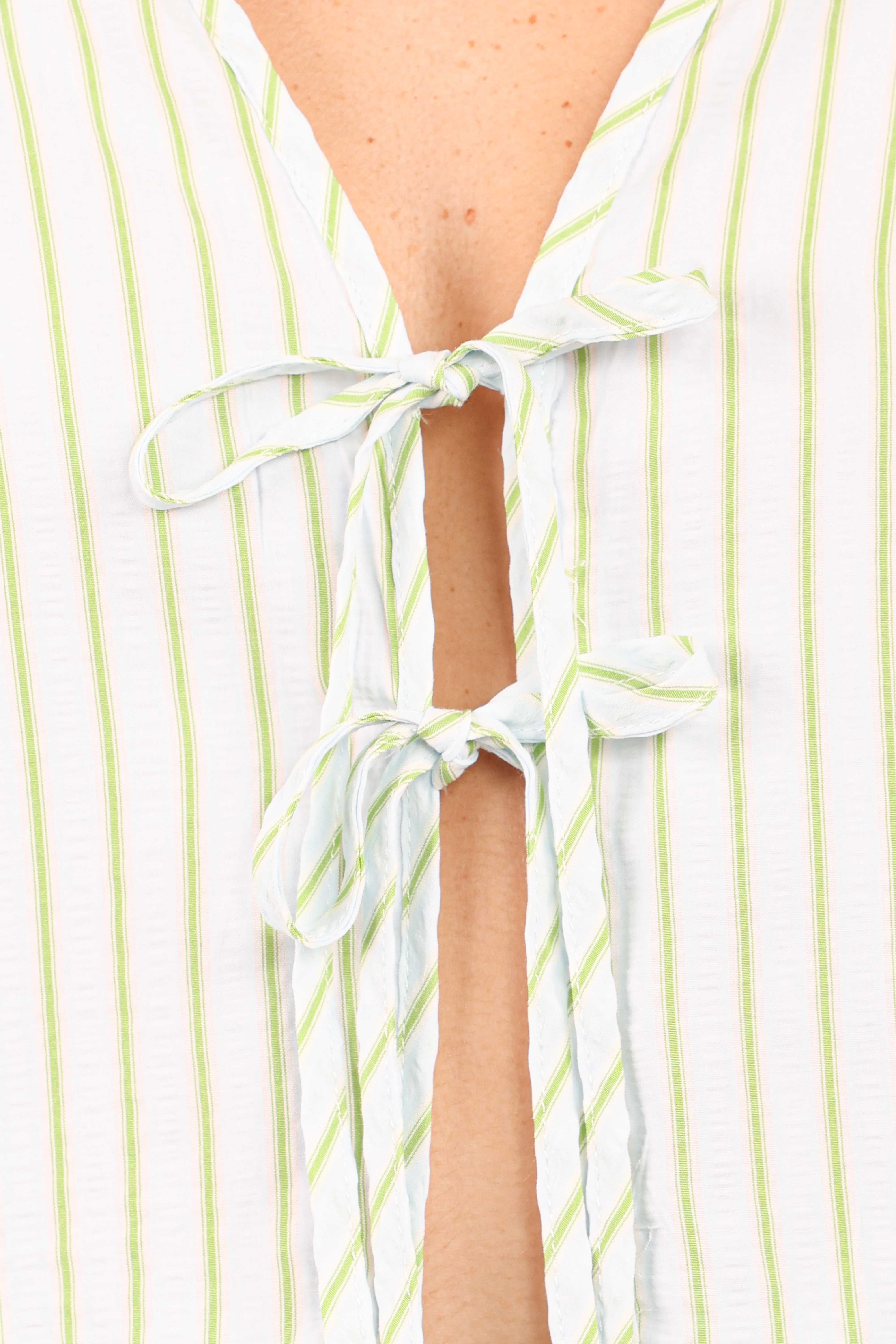 Flynn Short Set - Green Blue Stripe